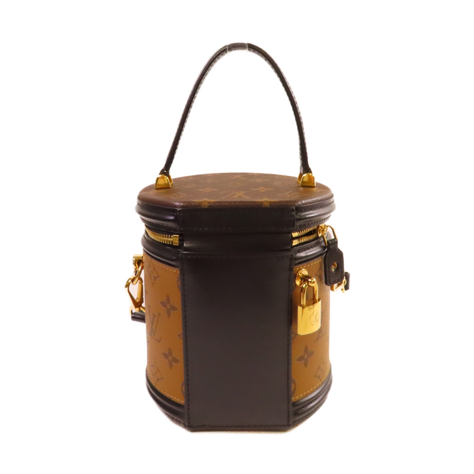 LOUIS VUITTON 【激減優惠】Monogram Reverse Cannes 2Way Shoulder Bag金扣手挽肩背兩用袋啡色/黑色