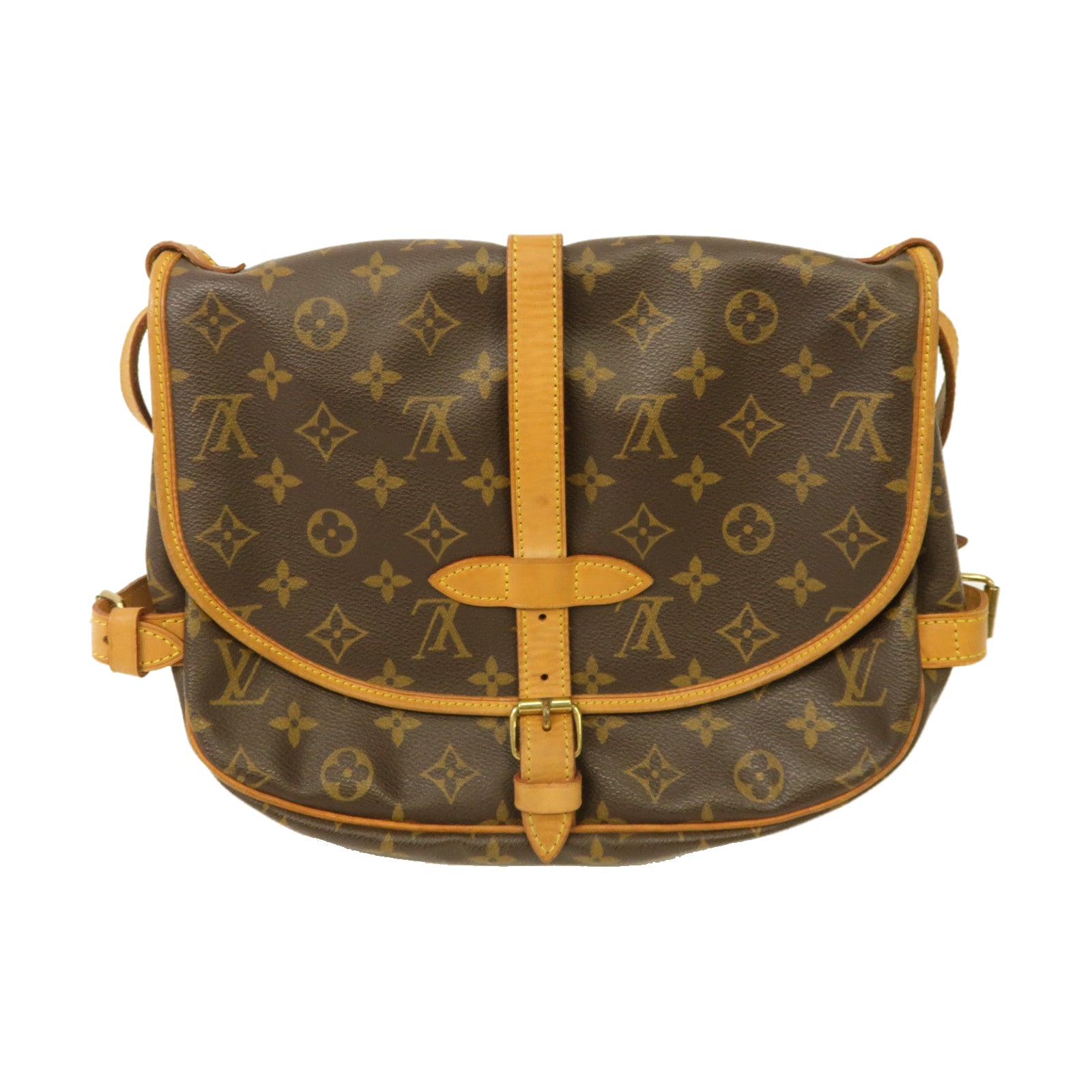 LOUIS VUITTON 【激減優惠】Monogram Saumur 30金扣肩背袋啡色