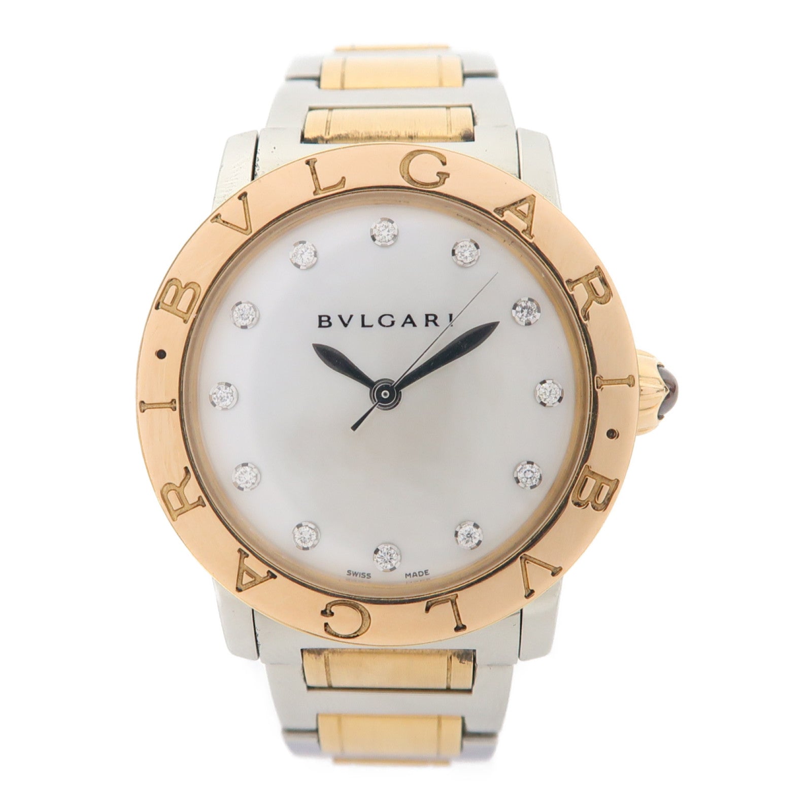 BVLGARI Bvlgari Bvlgari不鏽鋼/18K玫瑰金手錶自動機芯珠光色