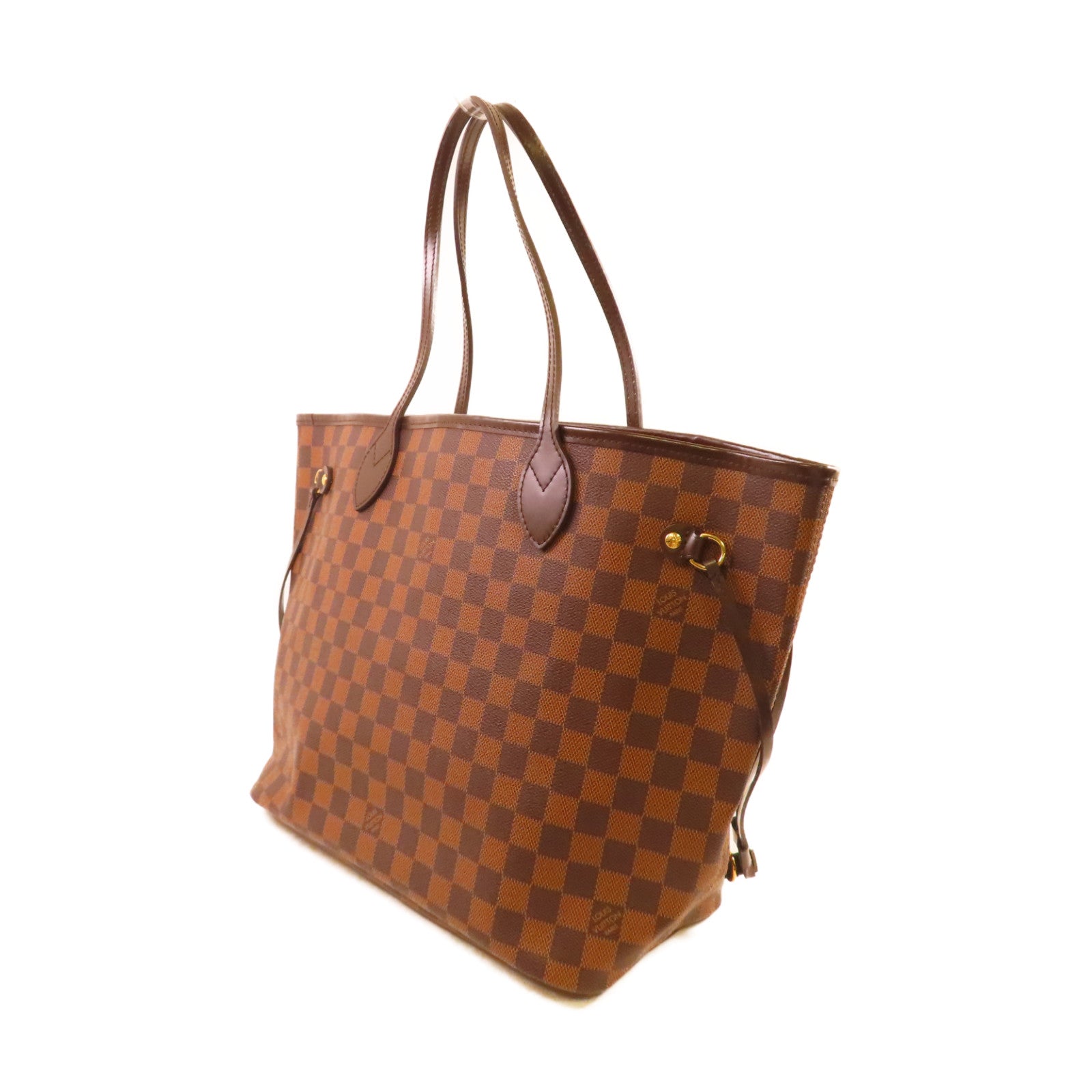 LOUIS VUITTON Damier Ebene Neverfull MM Tote Bag金扣肩背袋啡色