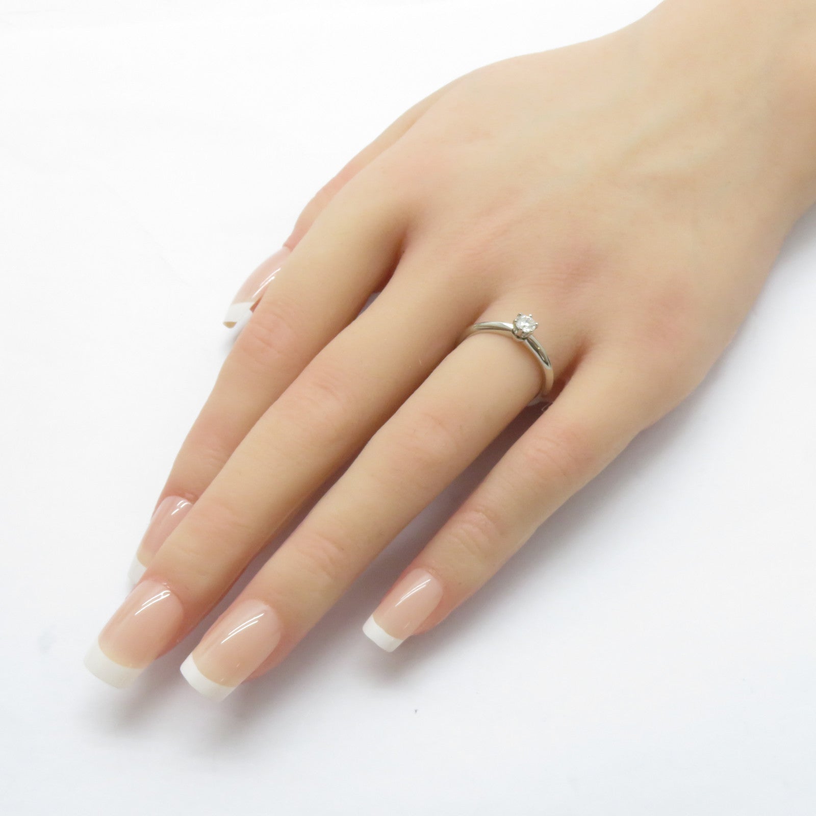 TIFFANY＆CO 950鉑金Solitaire Diamond Ring鑽石戒指US#6
