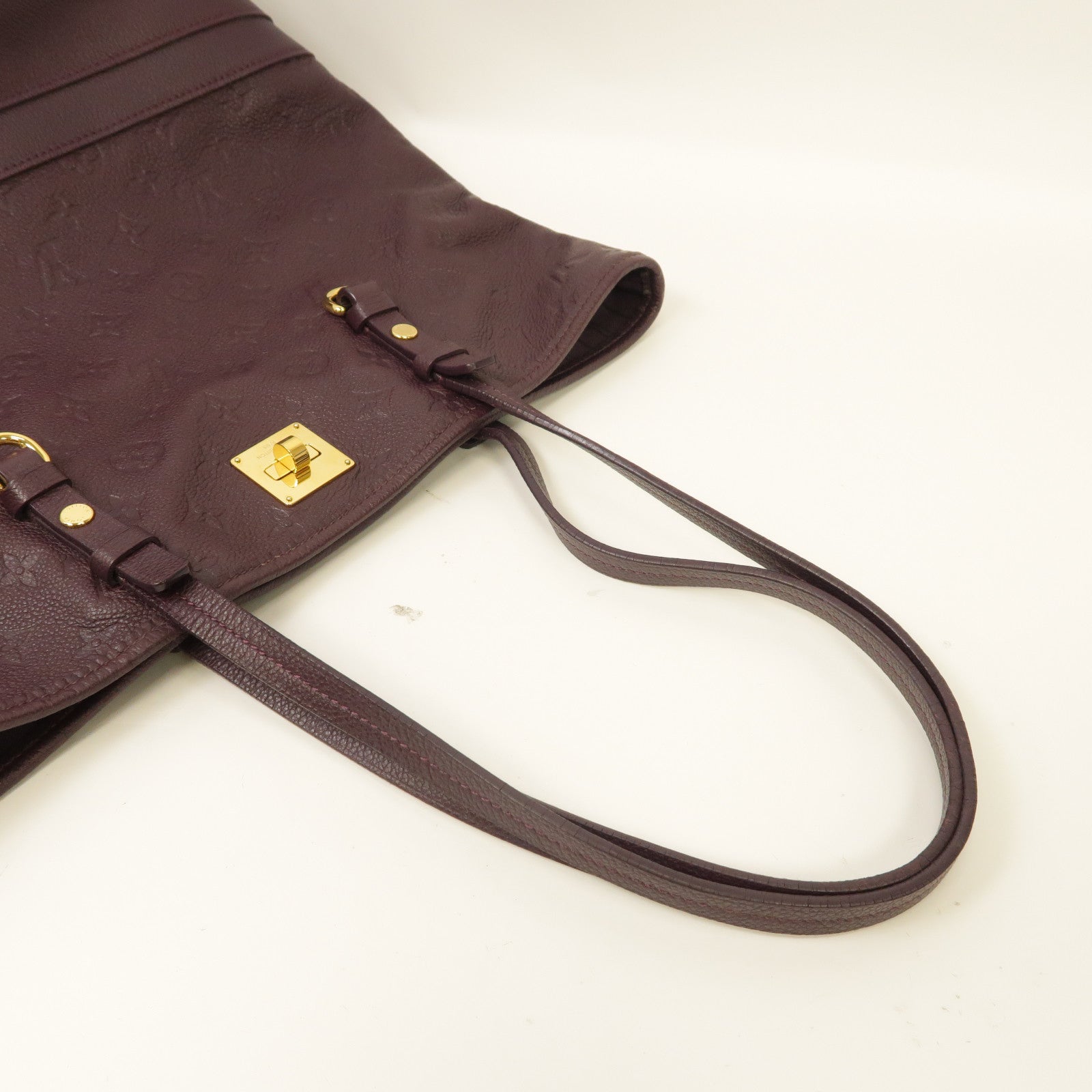 LOUIS VUITTON Monogram Empreinte Citadine PM金扣肩背袋紫色