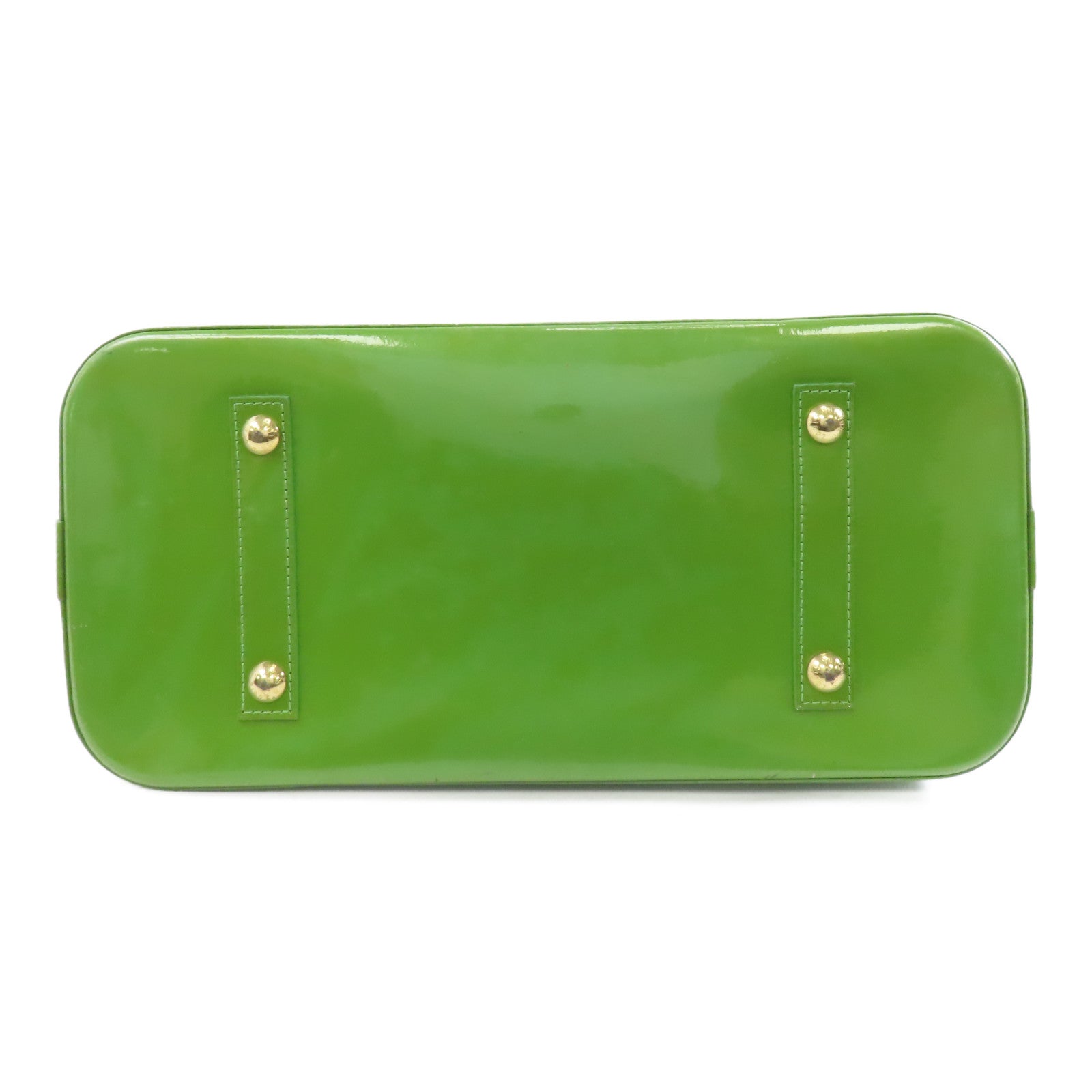 LOUIS VUITTON Vernis Alma GM金扣手挽袋綠色