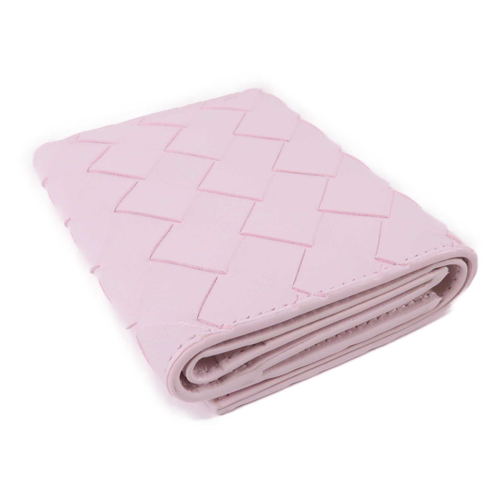 BOTTEGA VENETA 織紋皮革Wallet金扣錢包粉紅色