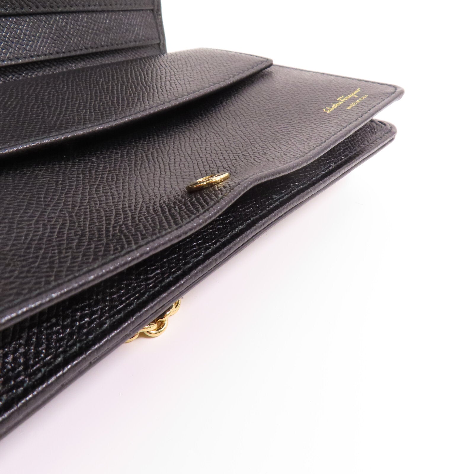Salvatore Ferragamo 牛皮皮革Wallet On Chain金扣鏈帶肩背袋