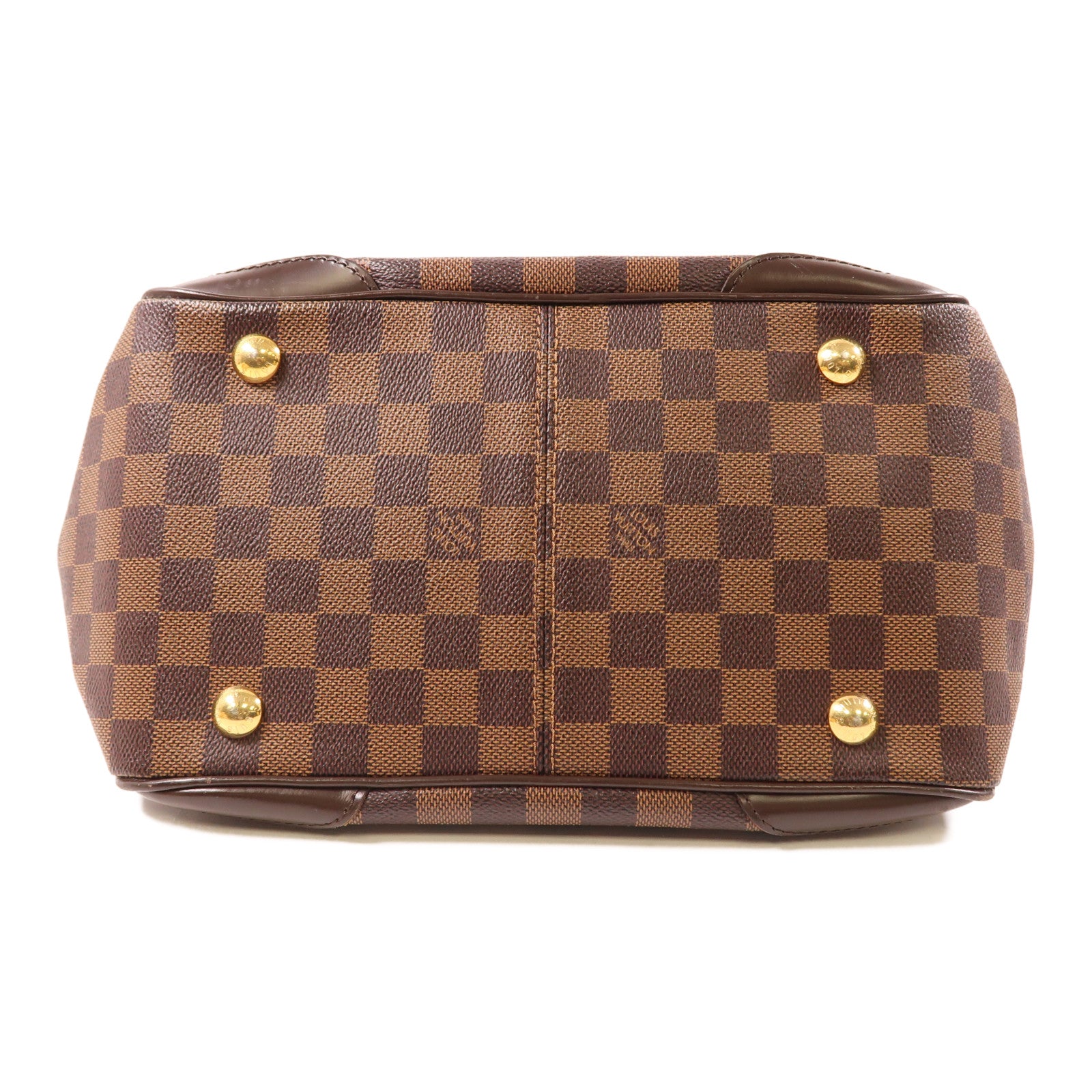 LOUIS VUITTON Damier Verona PM金扣肩背袋棕色