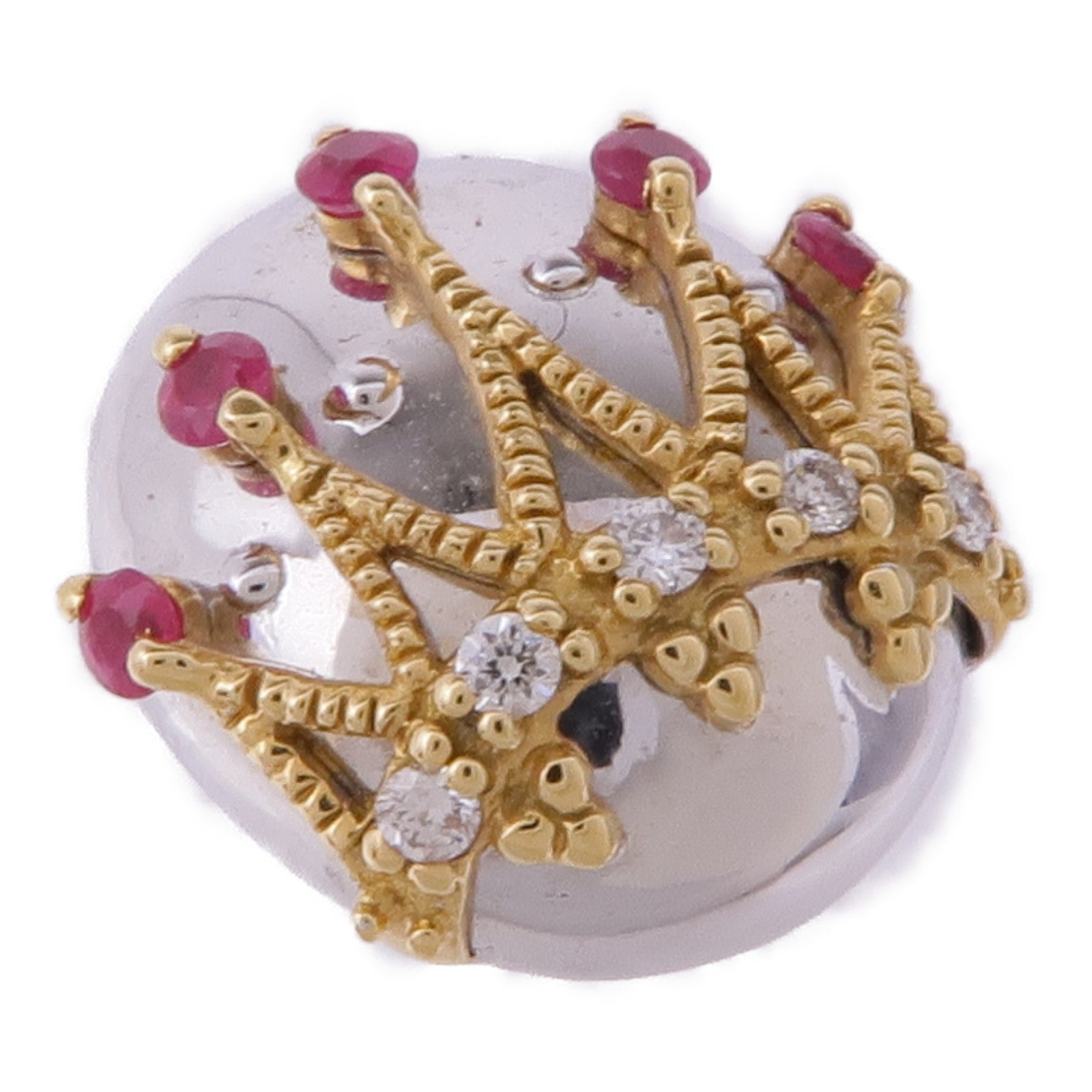 JEWELRY 18K黃金/白金Ruby Diamond Pendant Top紅寶石/鑽石吊墜