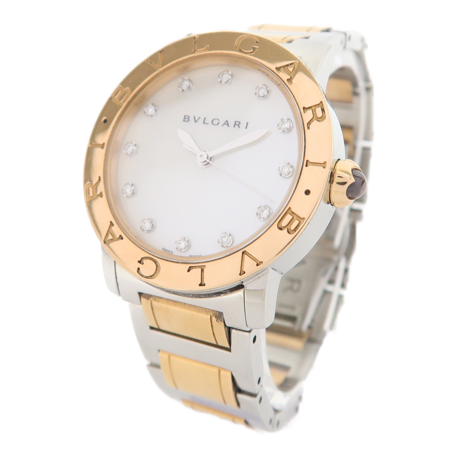 BVLGARI Bvlgari Bvlgari不鏽鋼/18K玫瑰金手錶自動機芯珠光色