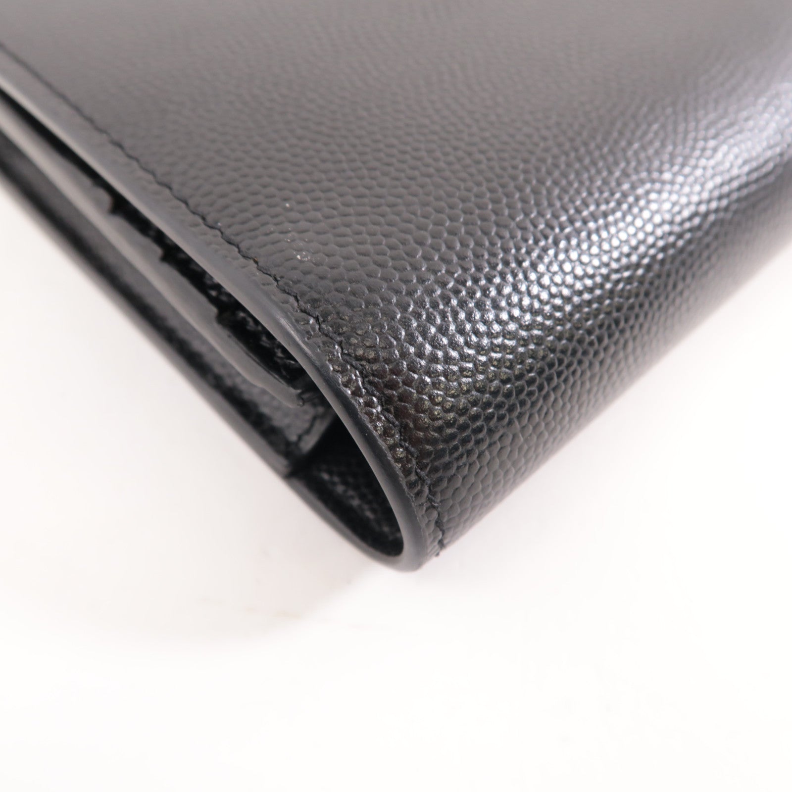 SAINT LAURENT 牛皮皮革Long Wallet金扣長錢包黑色