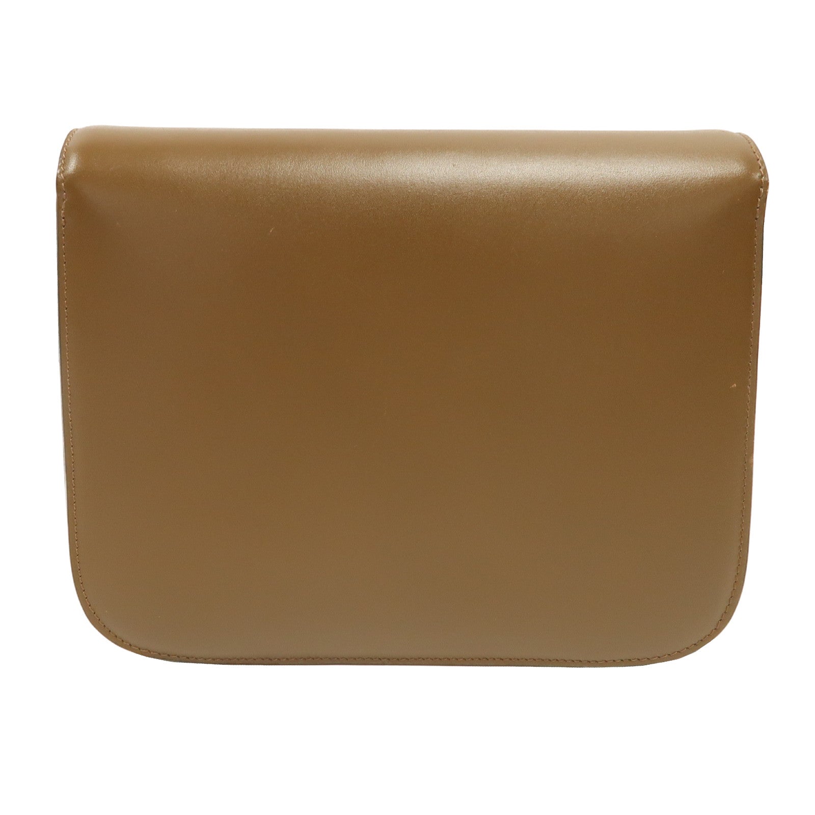 CELINE 牛皮皮革Classic Box金扣肩背袋啡色