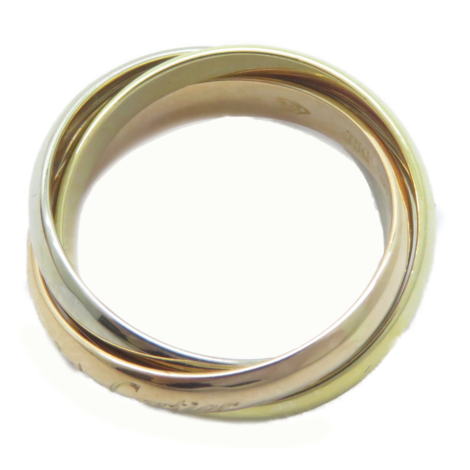 CARTIER 18K黃金/白金/玫瑰金Les Must De Trinity戒指Cartier#55/US#7.25