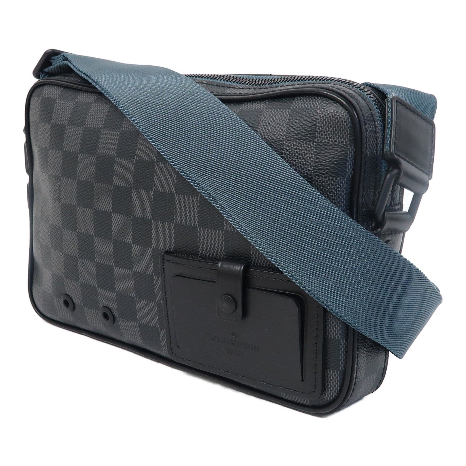 LOUIS VUITTON Damier Graphite Alpha Messenger Bag肩背袋黑色