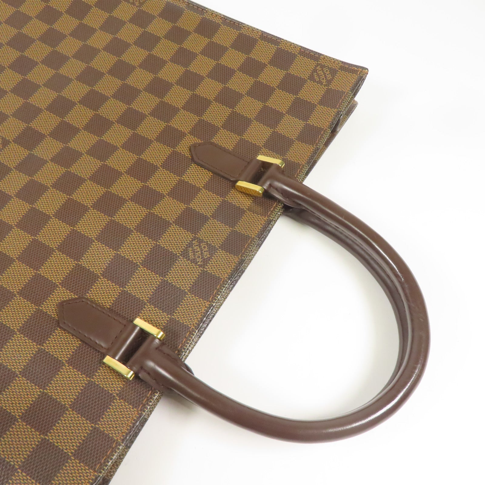 LOUIS VUITTON Damier Sac Plat金扣手挽袋