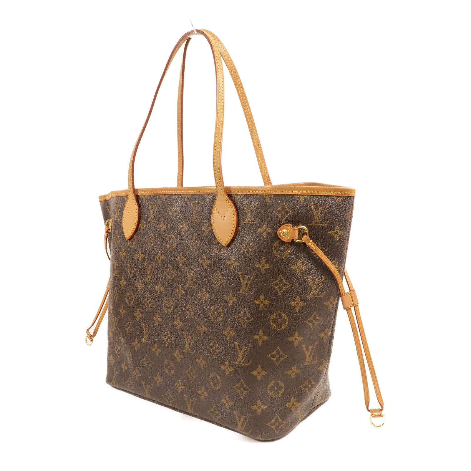 LOUIS VUITTON Monogram Neverfull MM金扣手挽袋