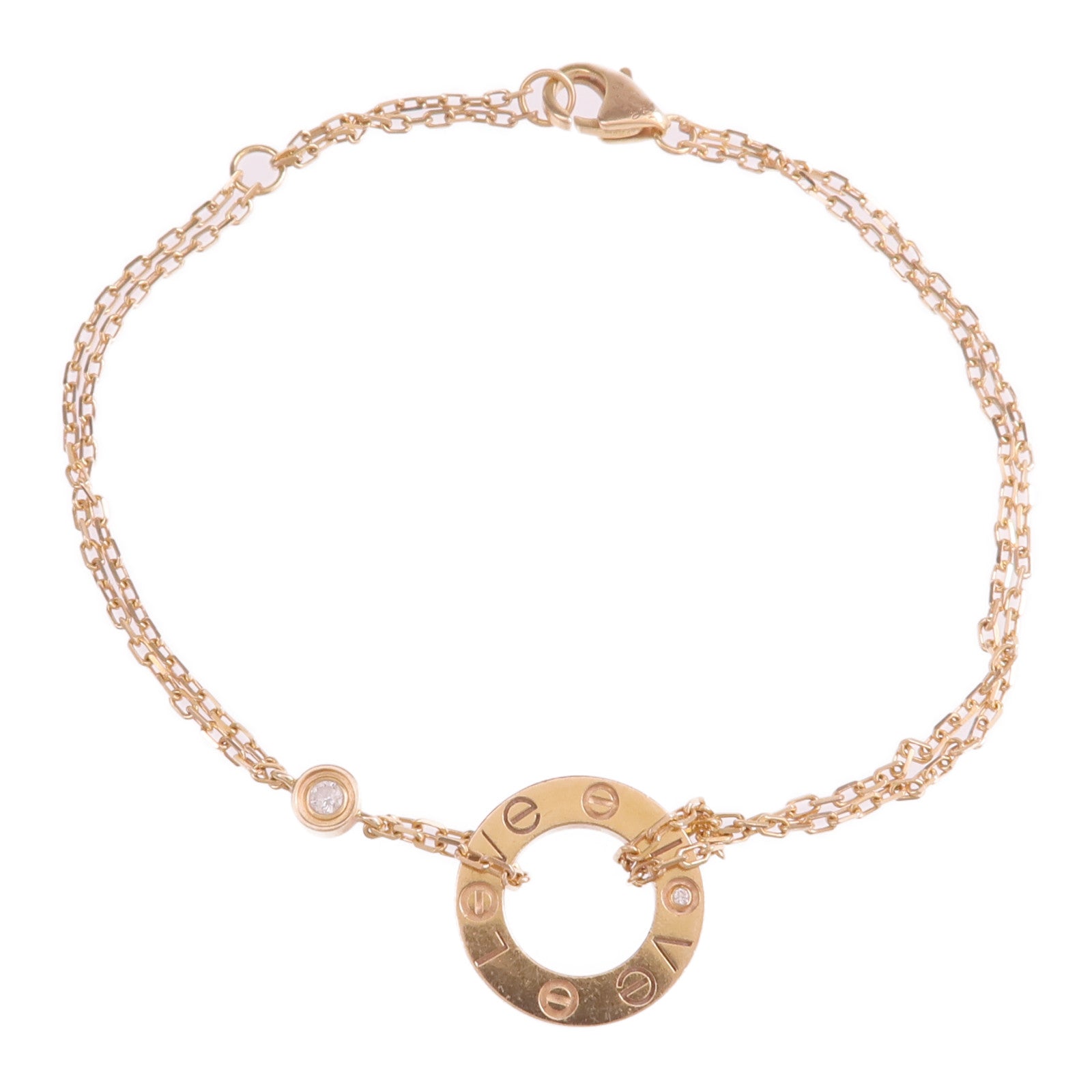 CARTIER 18K玫瑰金Love Bracelet 2 Diamonds鑽石手鏈