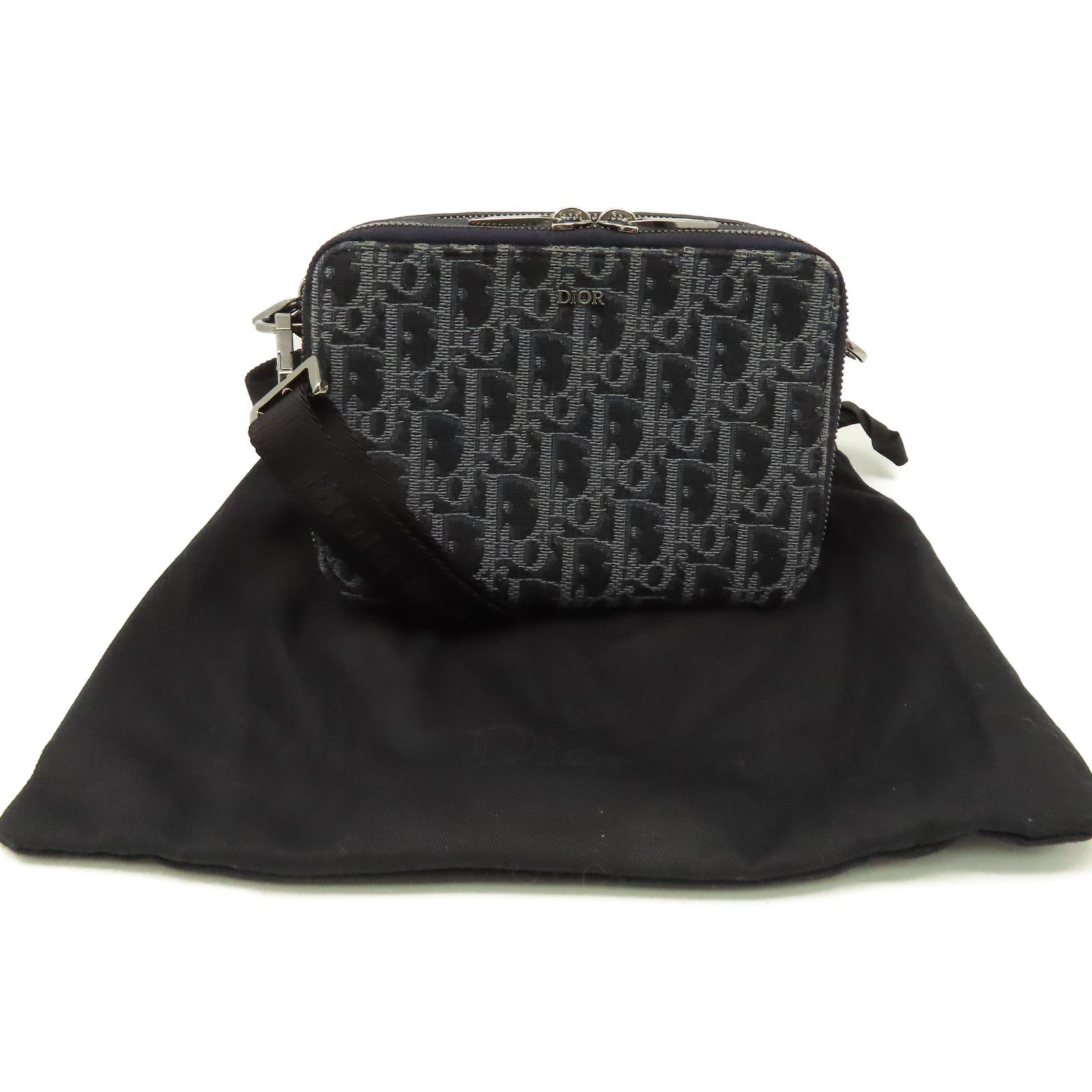 Dior 【激減優惠】帆布Oblique Jacquard Shoulder Bag肩背袋寶藍色