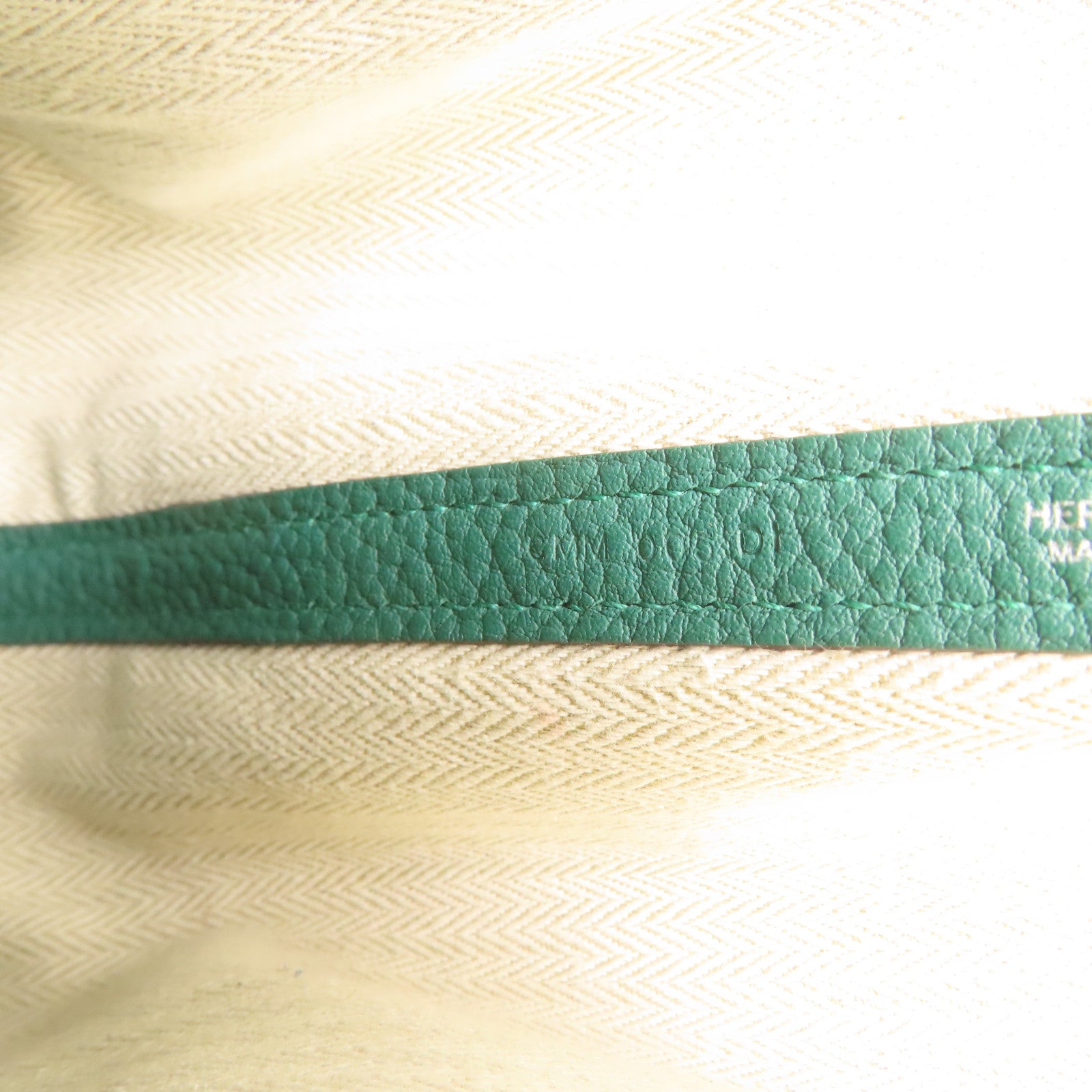 HERMES Negonda皮革Garden Party TPM銀扣手挽袋綠色