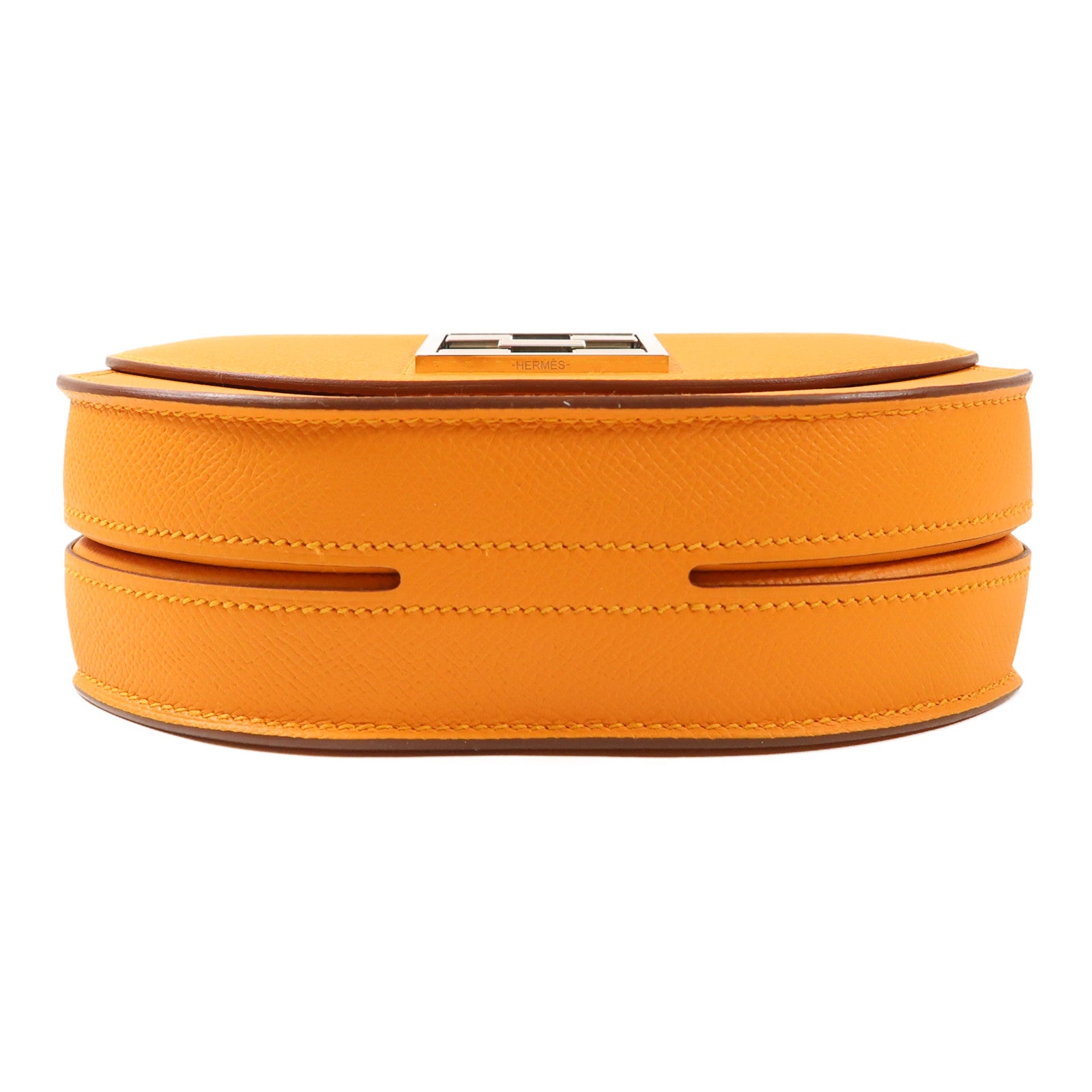 HERMES 【激減優惠】Epsom皮革Mini Mosaique銀扣肩背袋Abricot