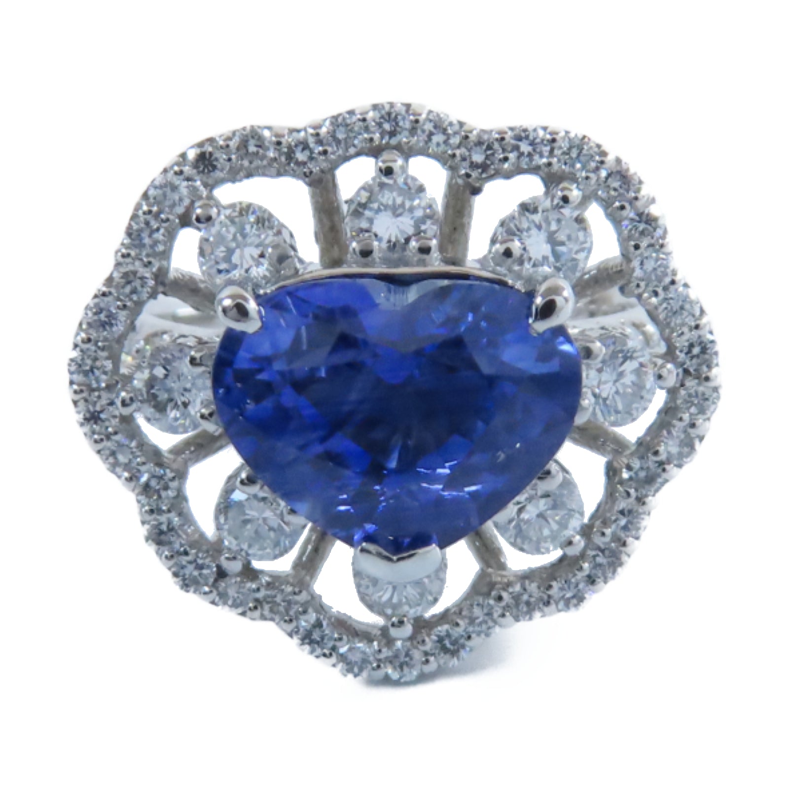 JEWELRY 【激減優惠】PT950鉑金Ring3.63ct藍寶石/1.00ct鑽石戒指US#6.25