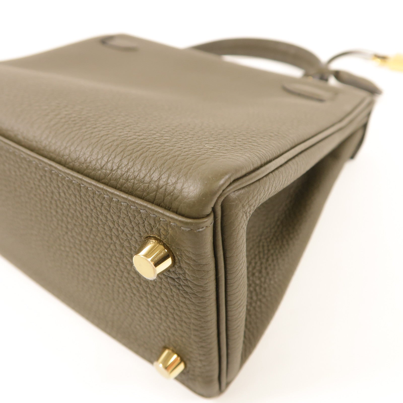 HERMES 【激減優惠】Togo皮革Kelly 25金扣手挽肩背兩用袋Vert Maquis
