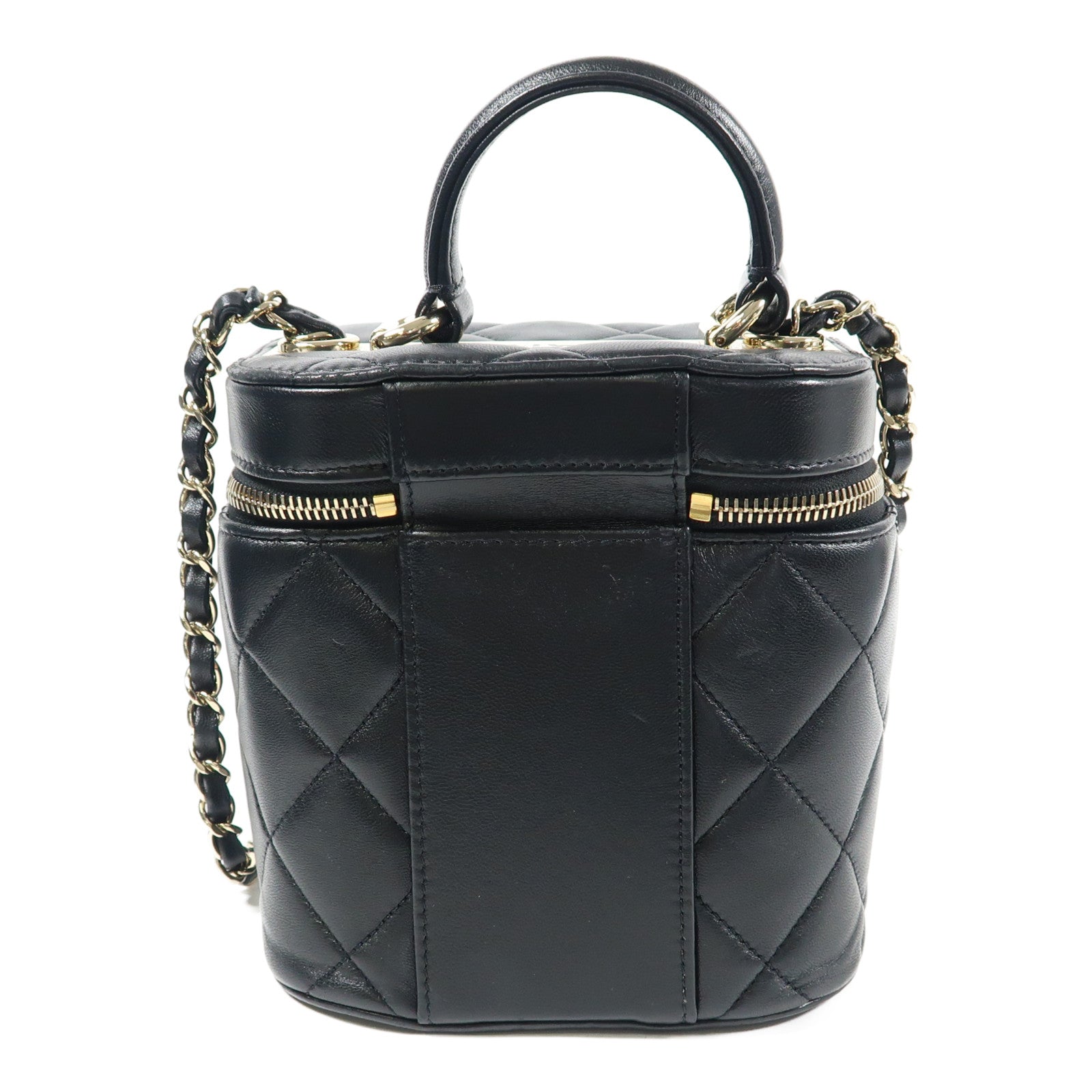 CHANEL CC GHW Trendy CC Vanity Case Chain Shoulder Bag Lambskin Leather Black
