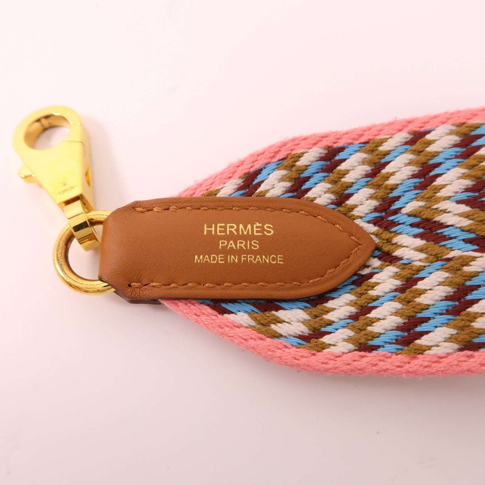 HERMES 帆布Strap金扣肩背帶