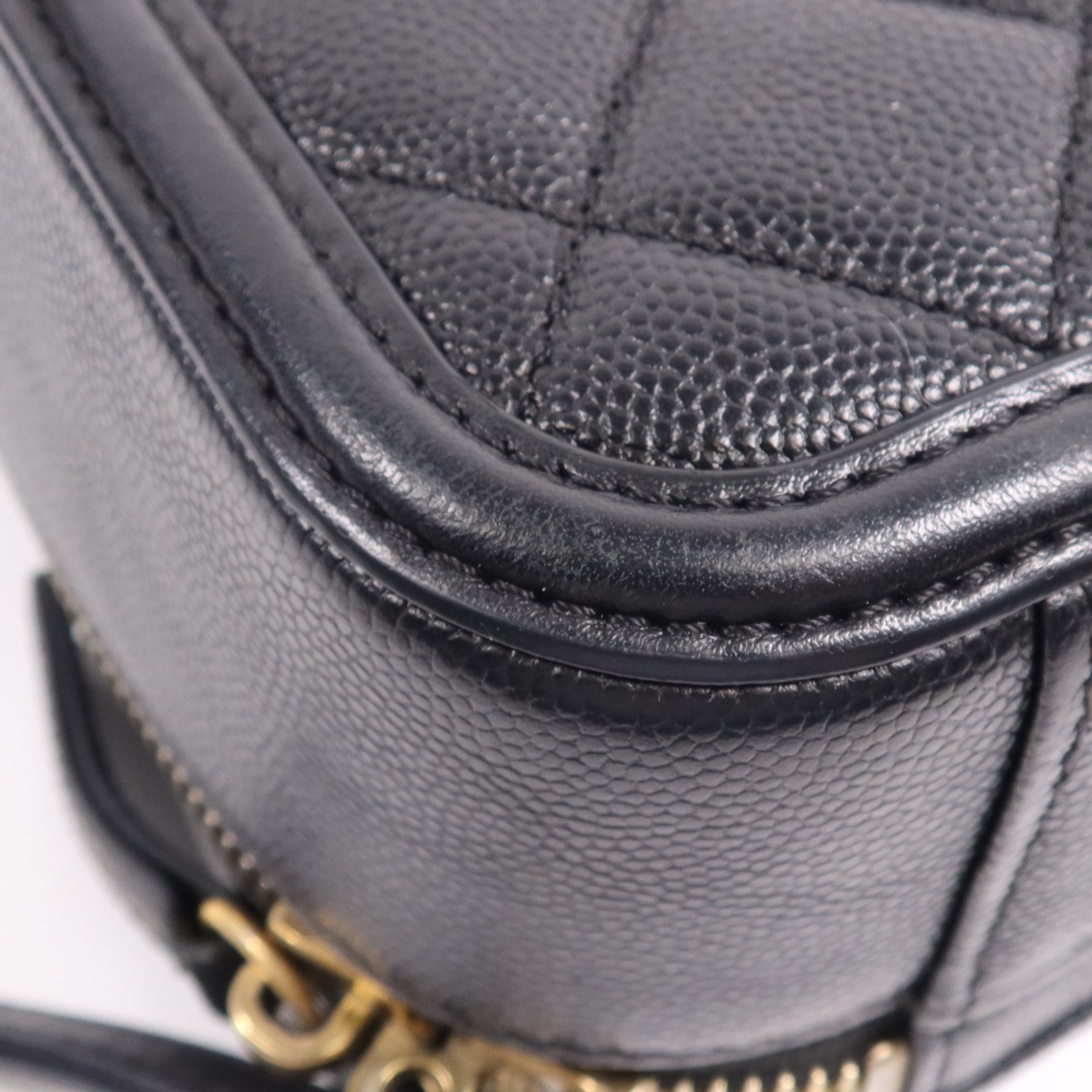 CHANEL 牛皮皮革Filigree Vanity Case金扣鏈帶手挽肩背兩用袋