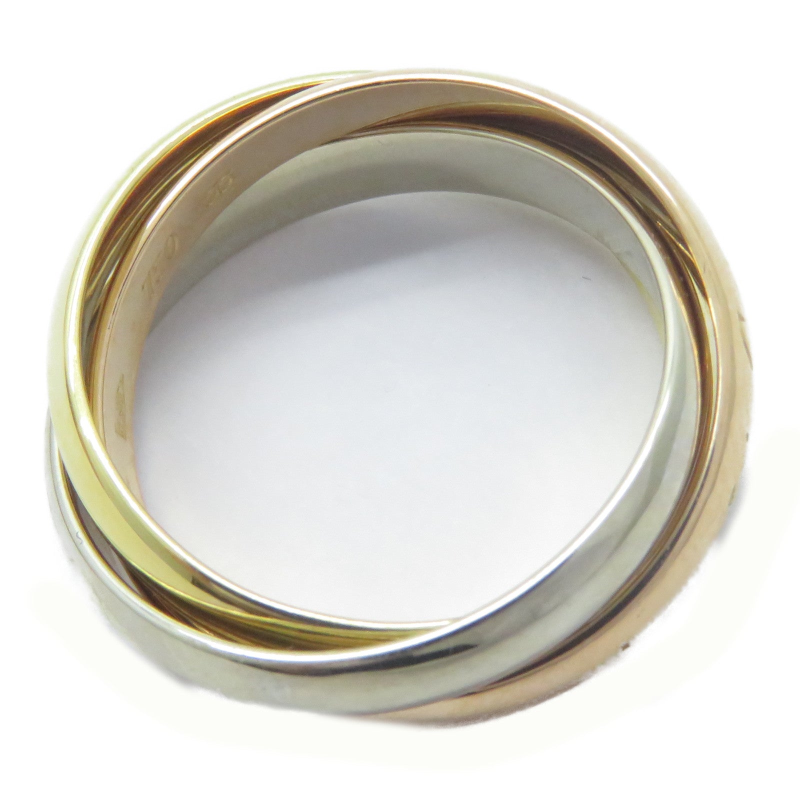 CARTIER 18K黃金/白金/玫瑰金Les Must De Trinity戒指Cartier#55/US#7.25