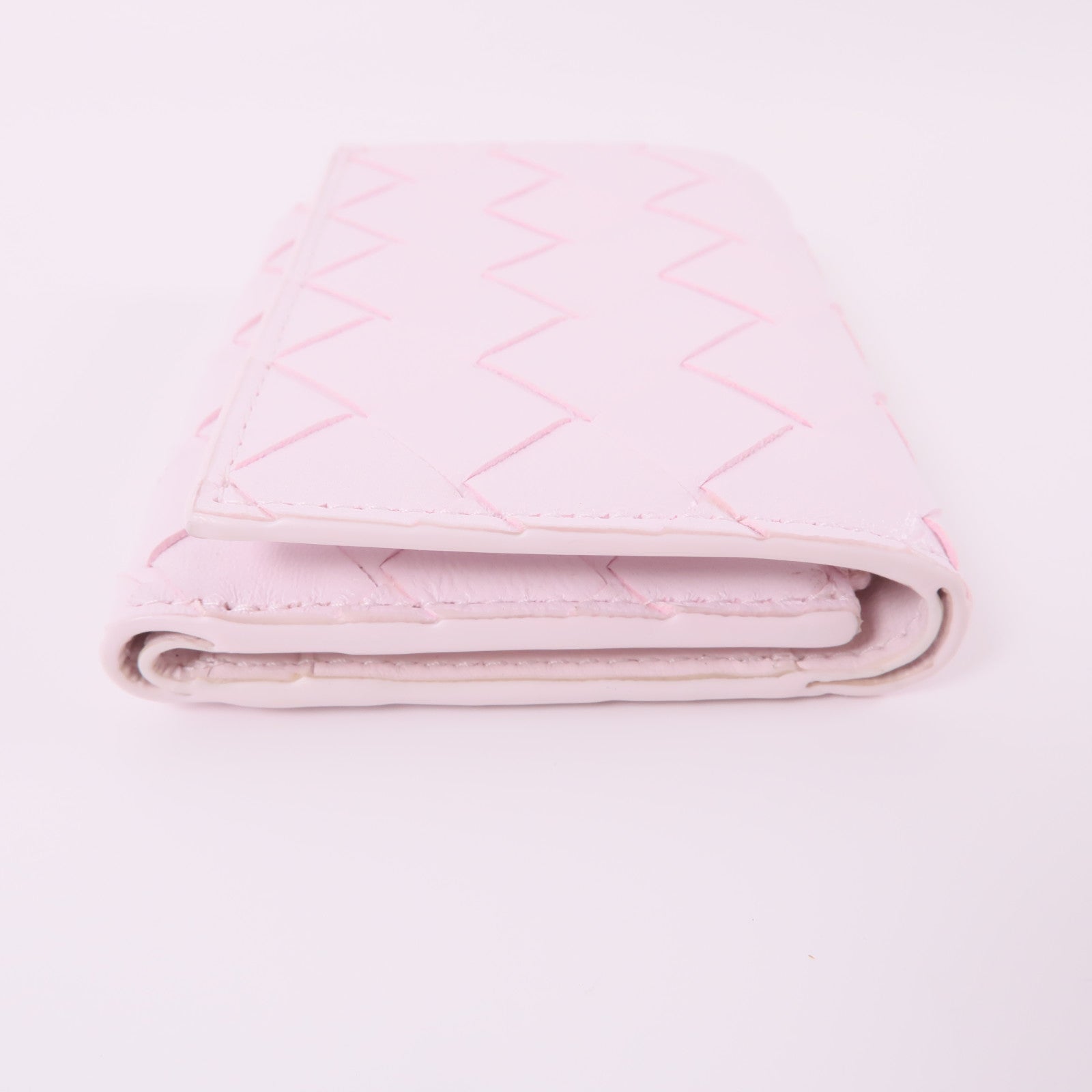 BOTTEGA VENETA 織紋皮革Wallet金扣錢包粉紅色