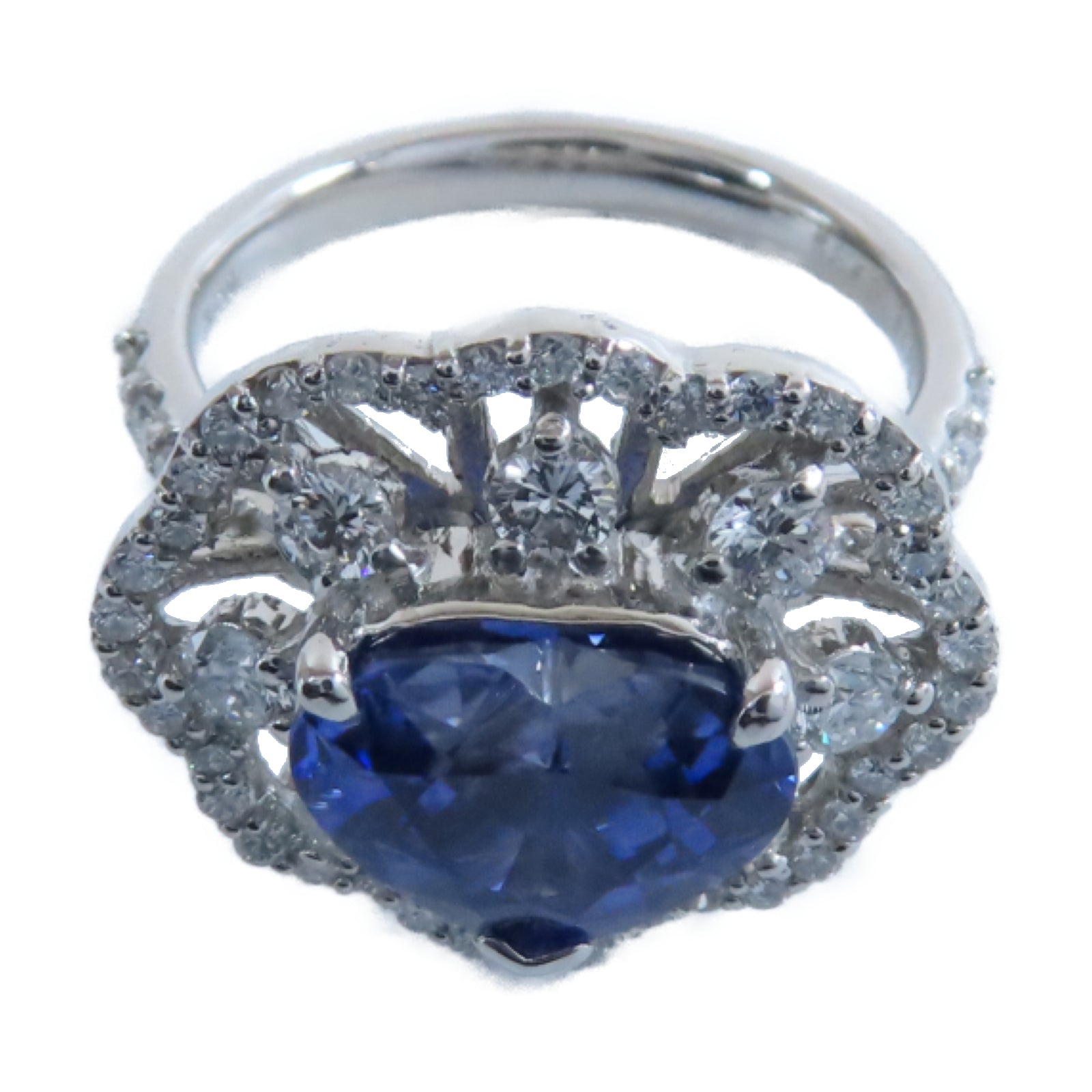 JEWELRY 【激減優惠】PT950鉑金Ring3.63ct藍寶石/1.00ct鑽石戒指US#6.25