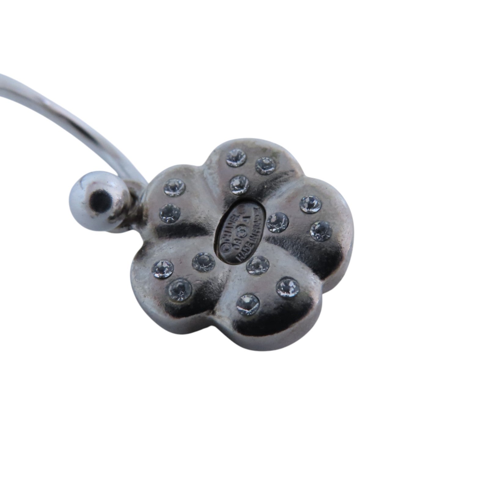 CHANEL 金屬/水鑽Earrings銀扣耳環