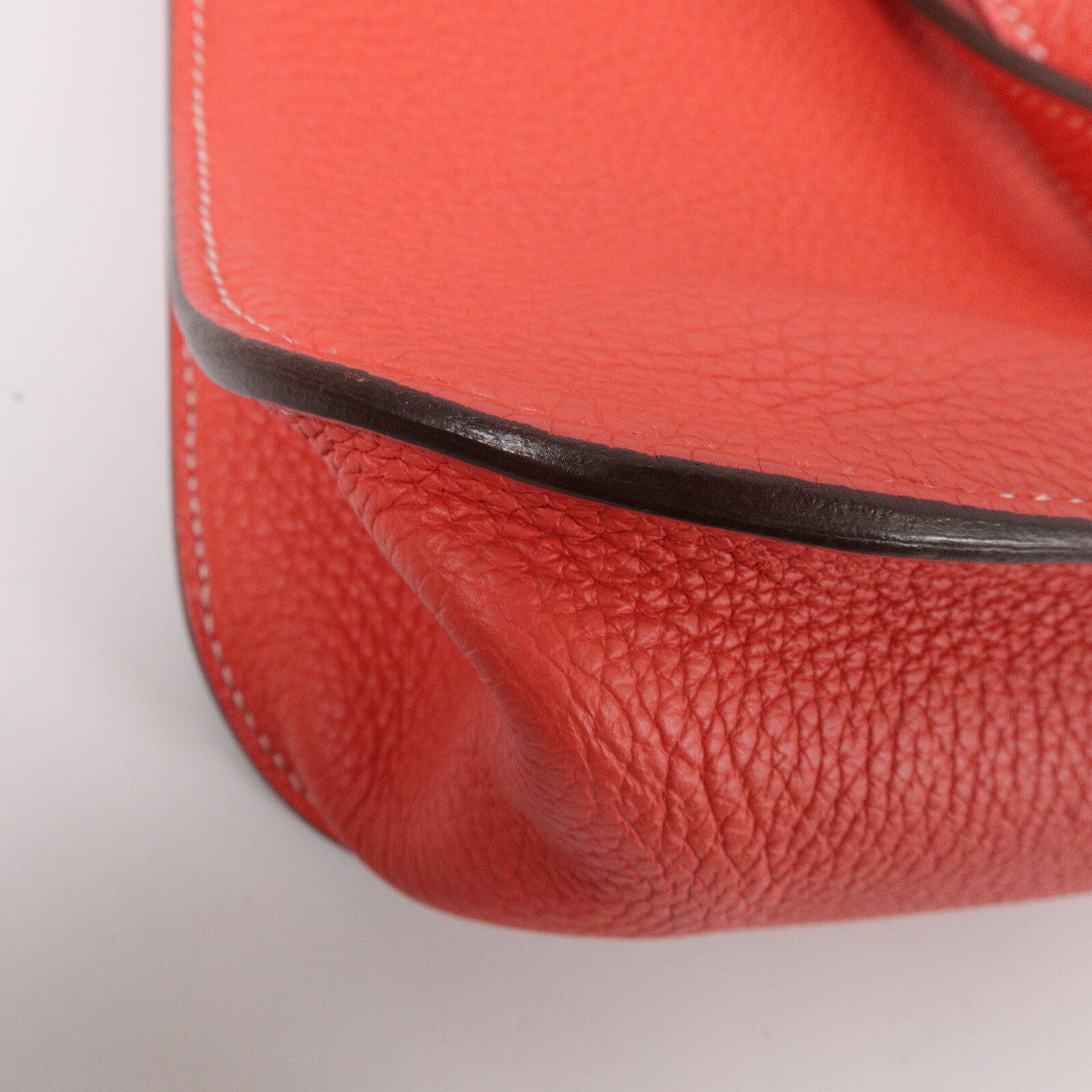HERMES Clemence皮革Halzan 31手挽肩背兩用袋Rose Jaipur/Capucine