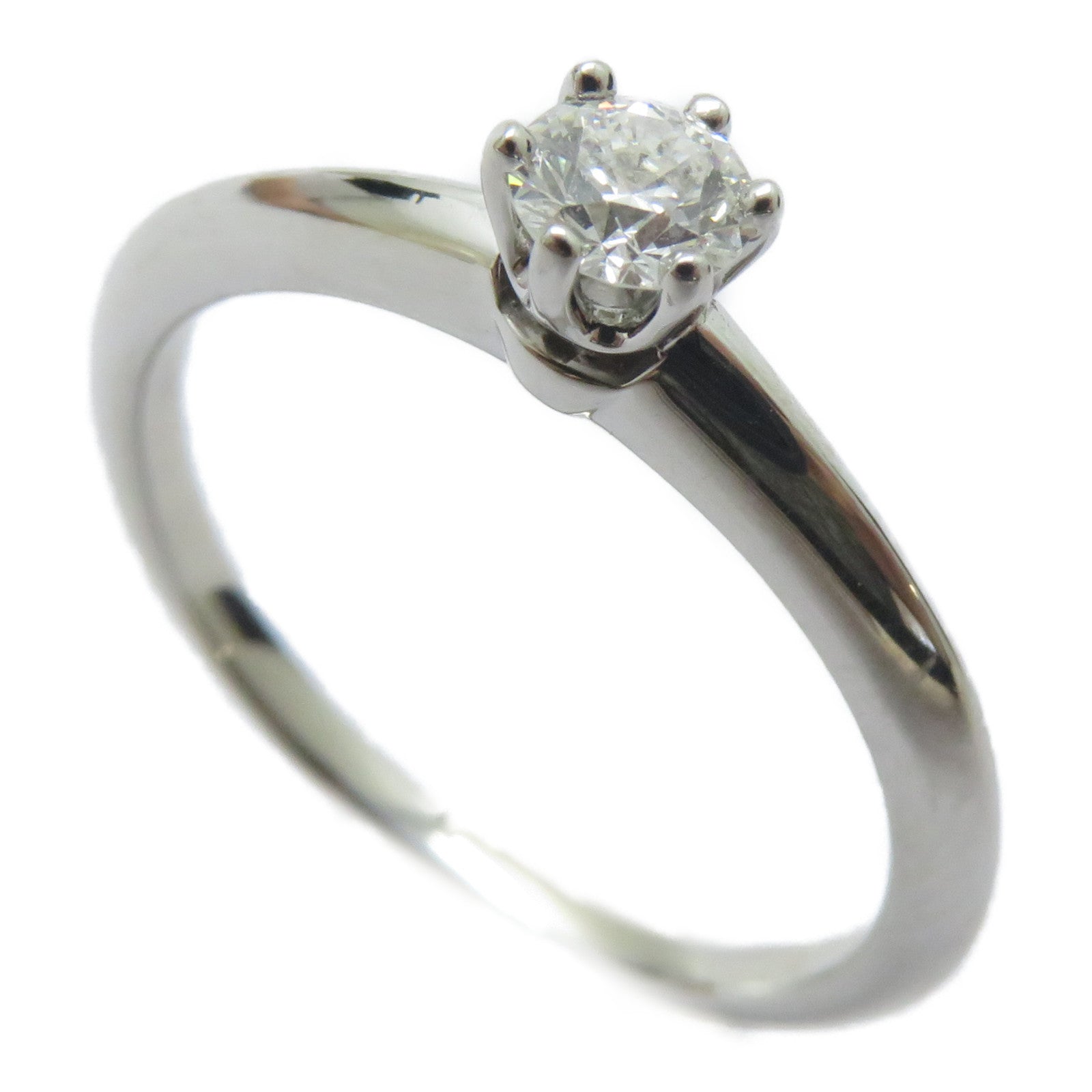 TIFFANY＆CO 950鉑金Solitaire Diamond Ring鑽石戒指US#6