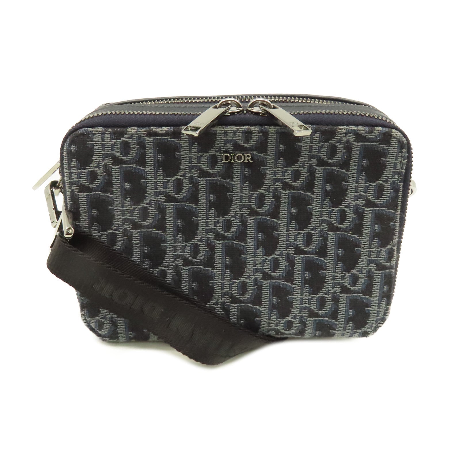 Dior 【激減優惠】帆布Oblique Jacquard Shoulder Bag肩背袋寶藍色