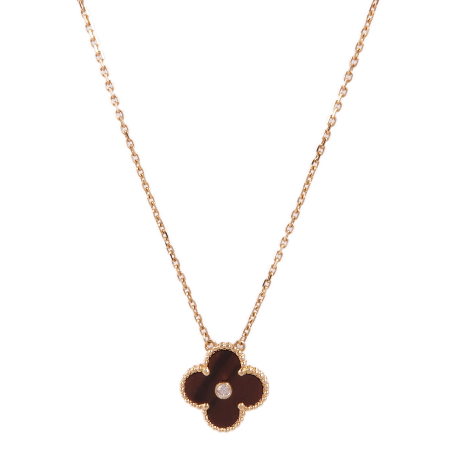 Van Cleef & Arpels 【激減優惠】18K玫瑰金Vintage Alhambra Bullseye Dia項鍊