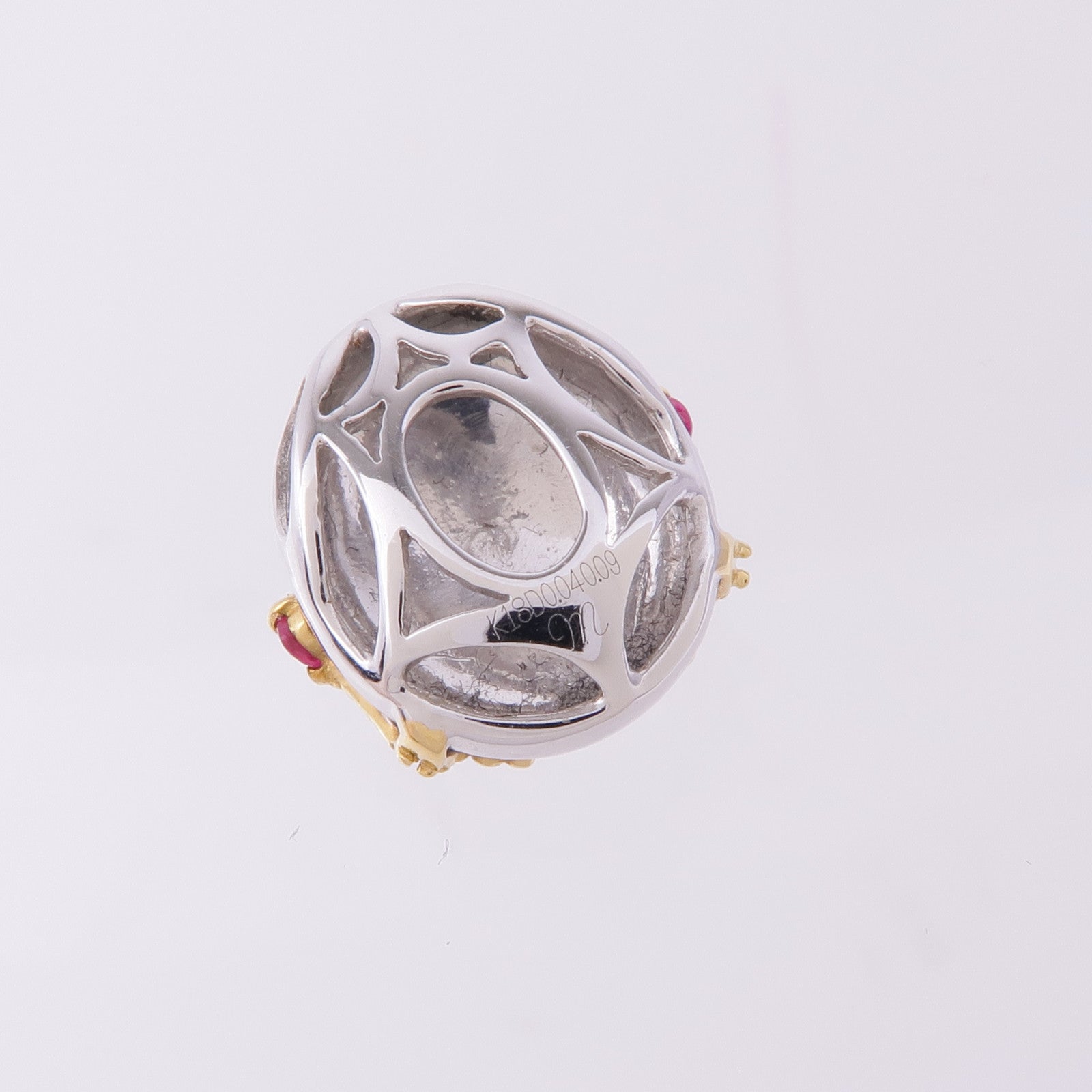 JEWELRY 18K黃金/白金Ruby Diamond Pendant Top紅寶石/鑽石吊墜