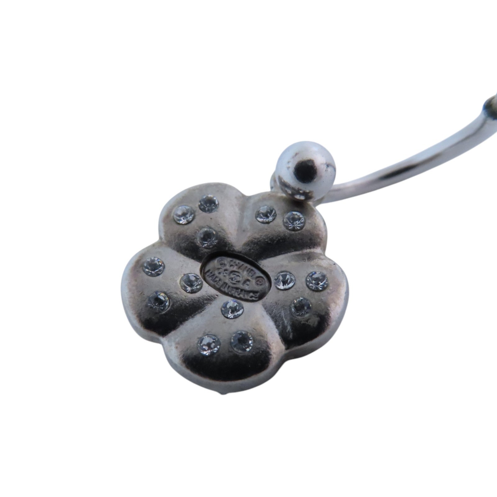 CHANEL 金屬/水鑽Earrings銀扣耳環