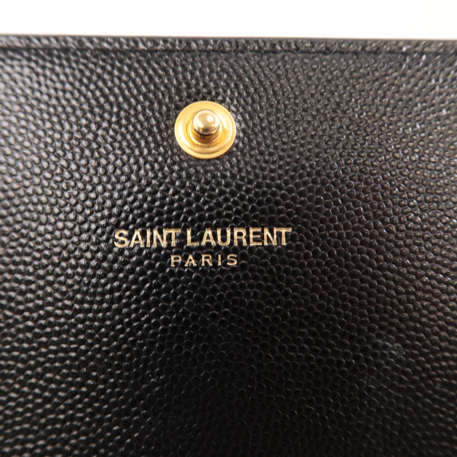 SAINT LAURENT 牛皮皮革Long Wallet金扣長錢包黑色