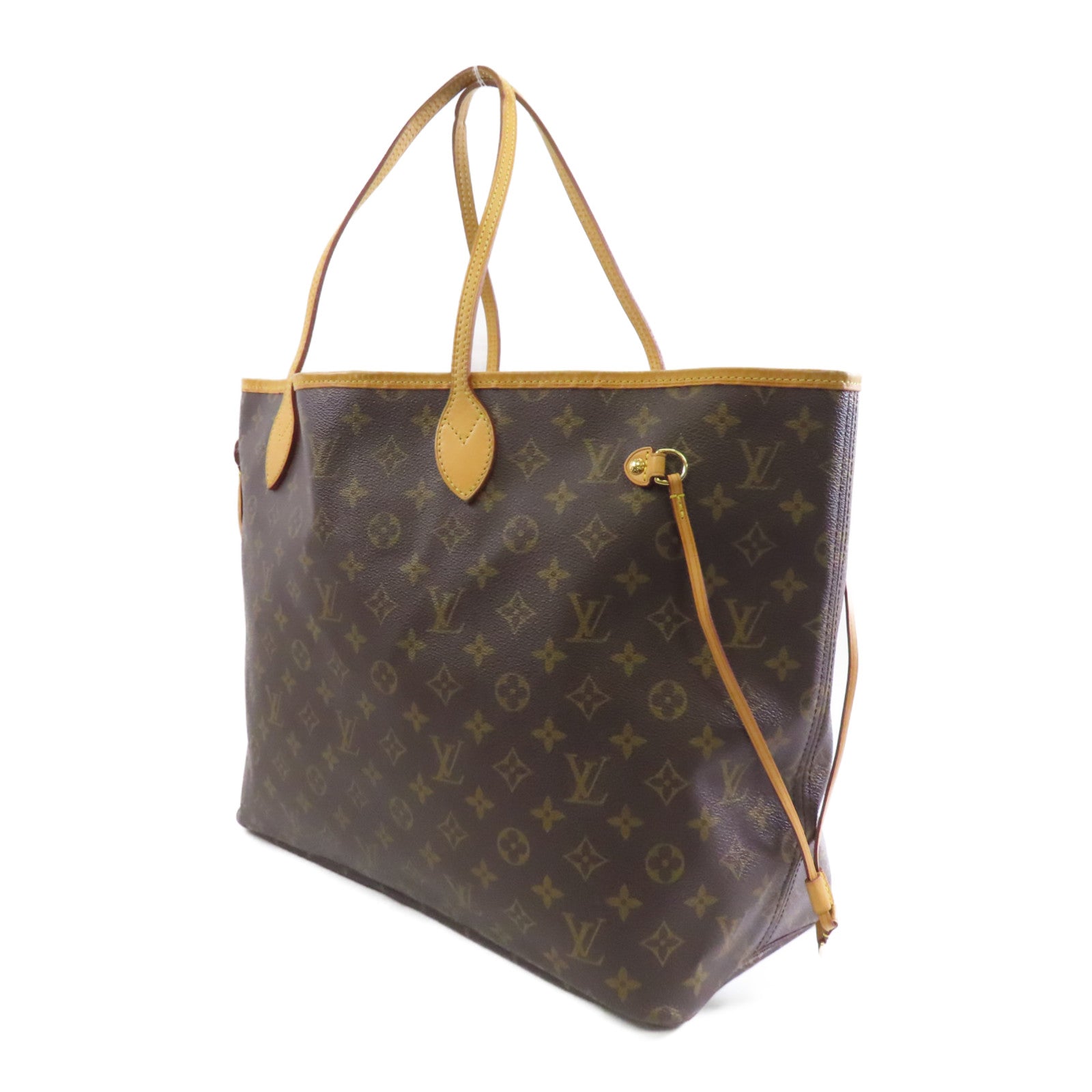 LOUIS VUITTON Monogram Neverfull GM金扣手挽袋啡色