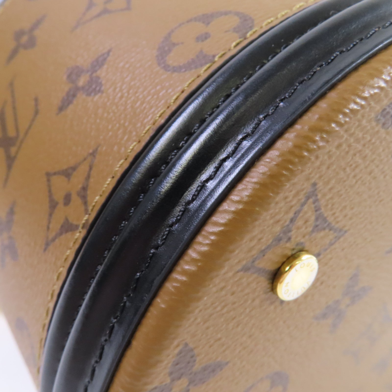 LOUIS VUITTON 【激減優惠】Monogram Reverse Cannes 2Way Shoulder Bag金扣手挽肩背兩用袋啡色/黑色