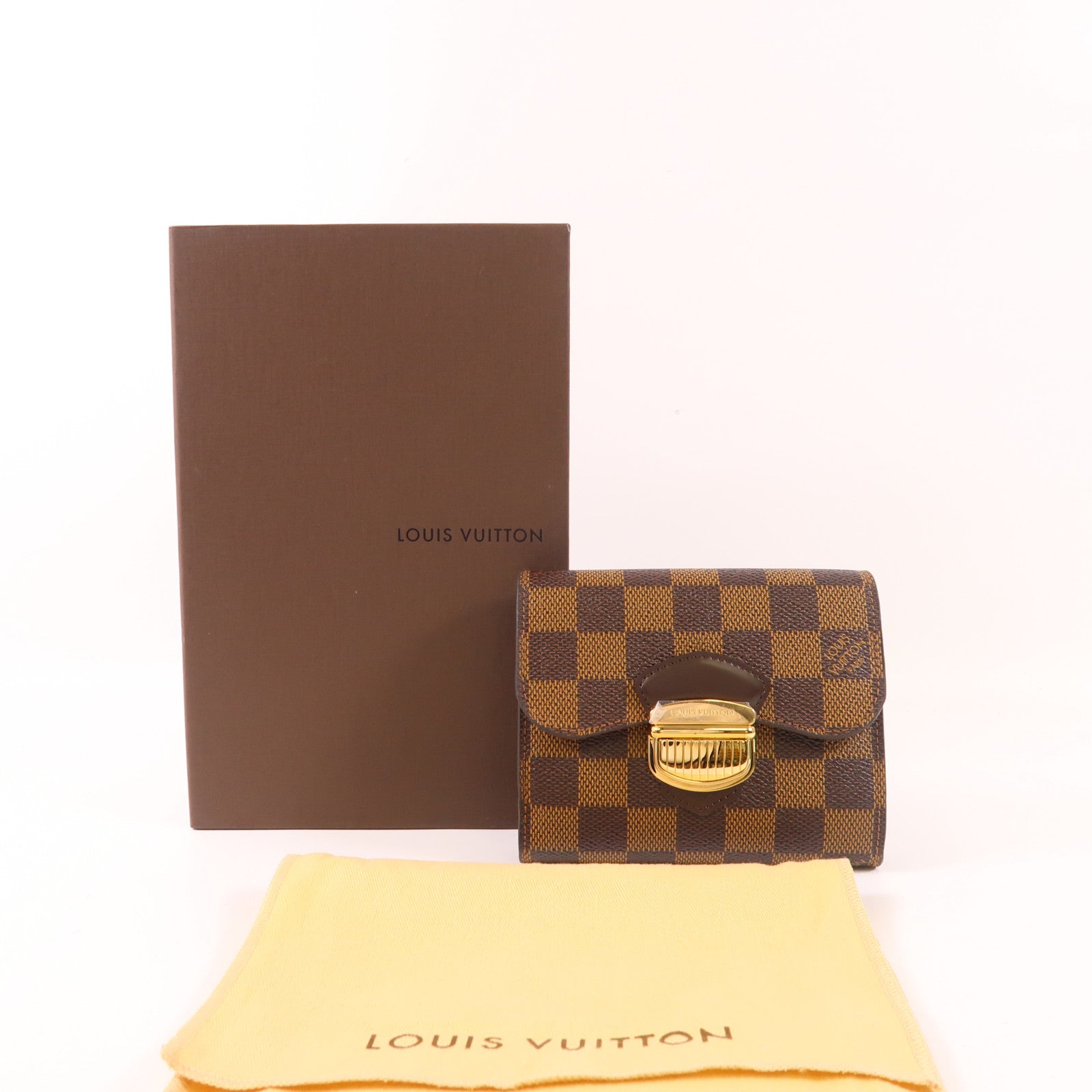 LOUIS VUITTON LV GHW Joey Wallet N60034 Damier Brown