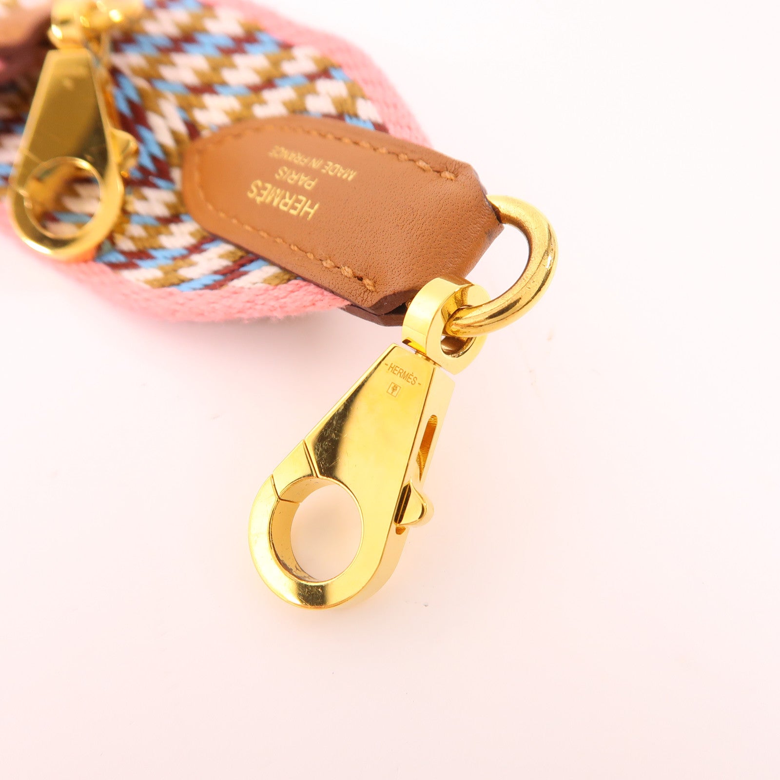 HERMES 帆布Strap金扣肩背帶