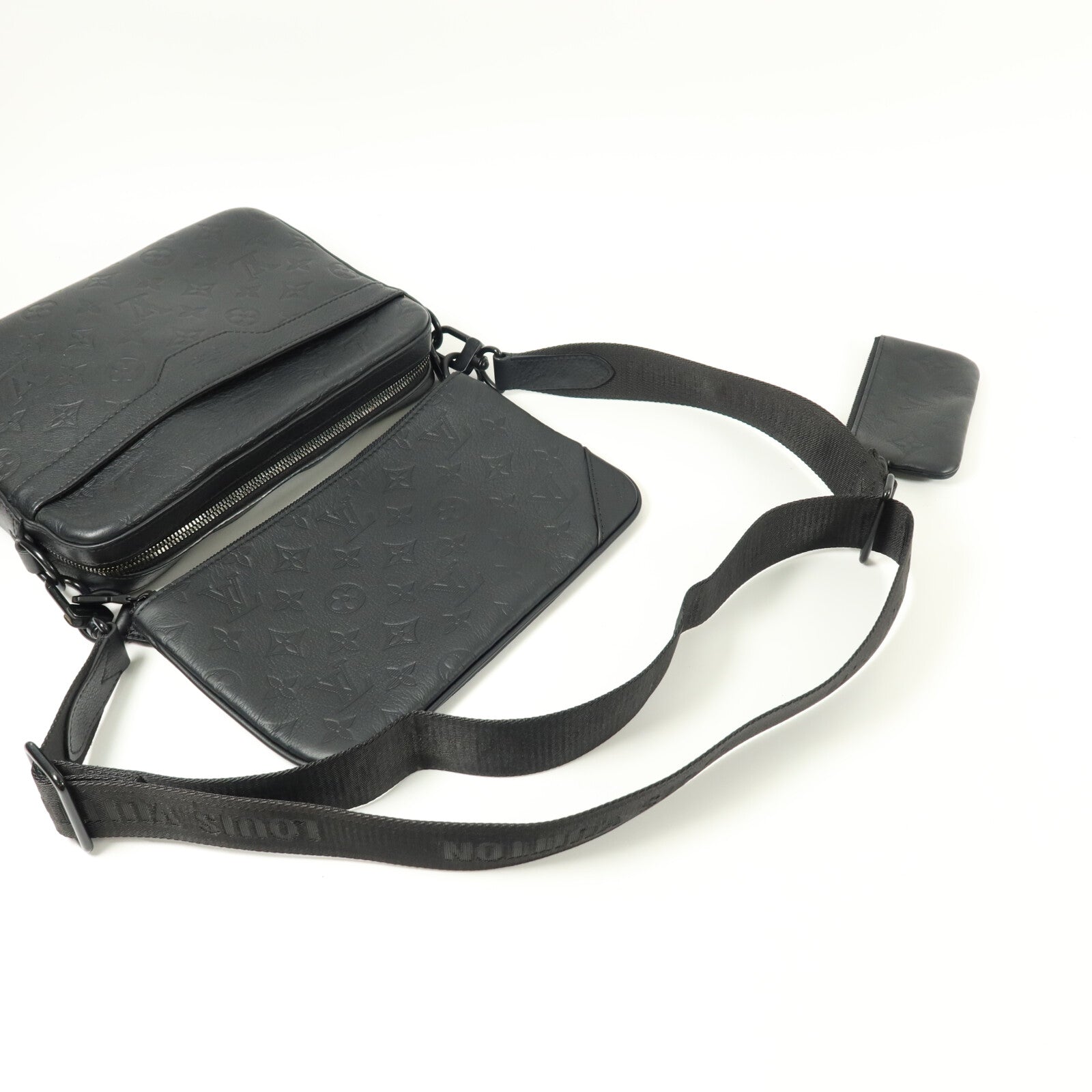 LOUIS VUITTON Monogram Shadow Trio Messenger肩背袋