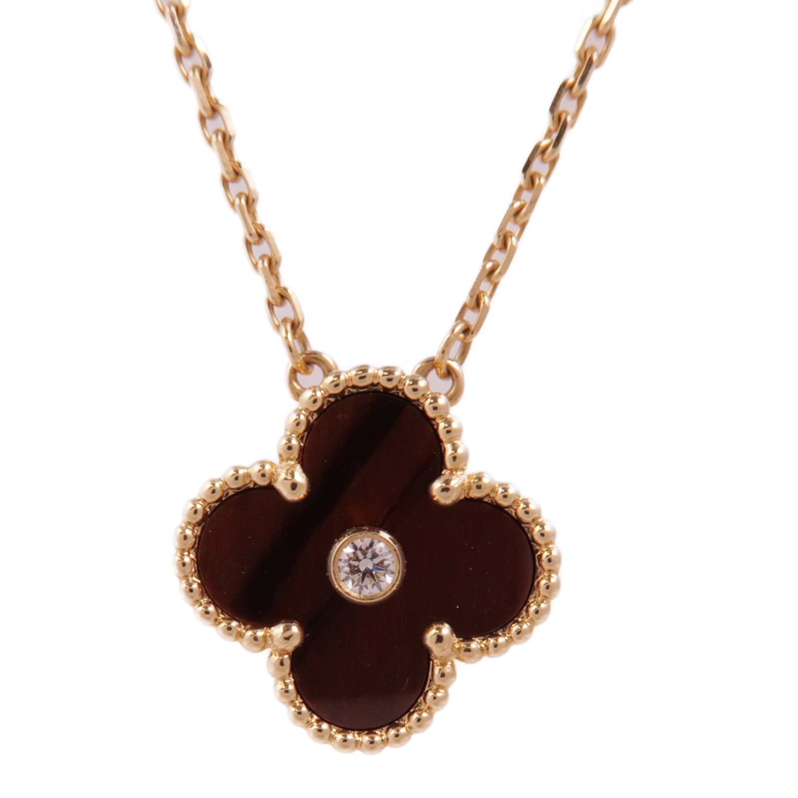 Van Cleef & Arpels 【激減優惠】18K玫瑰金Vintage Alhambra Bullseye Dia項鍊