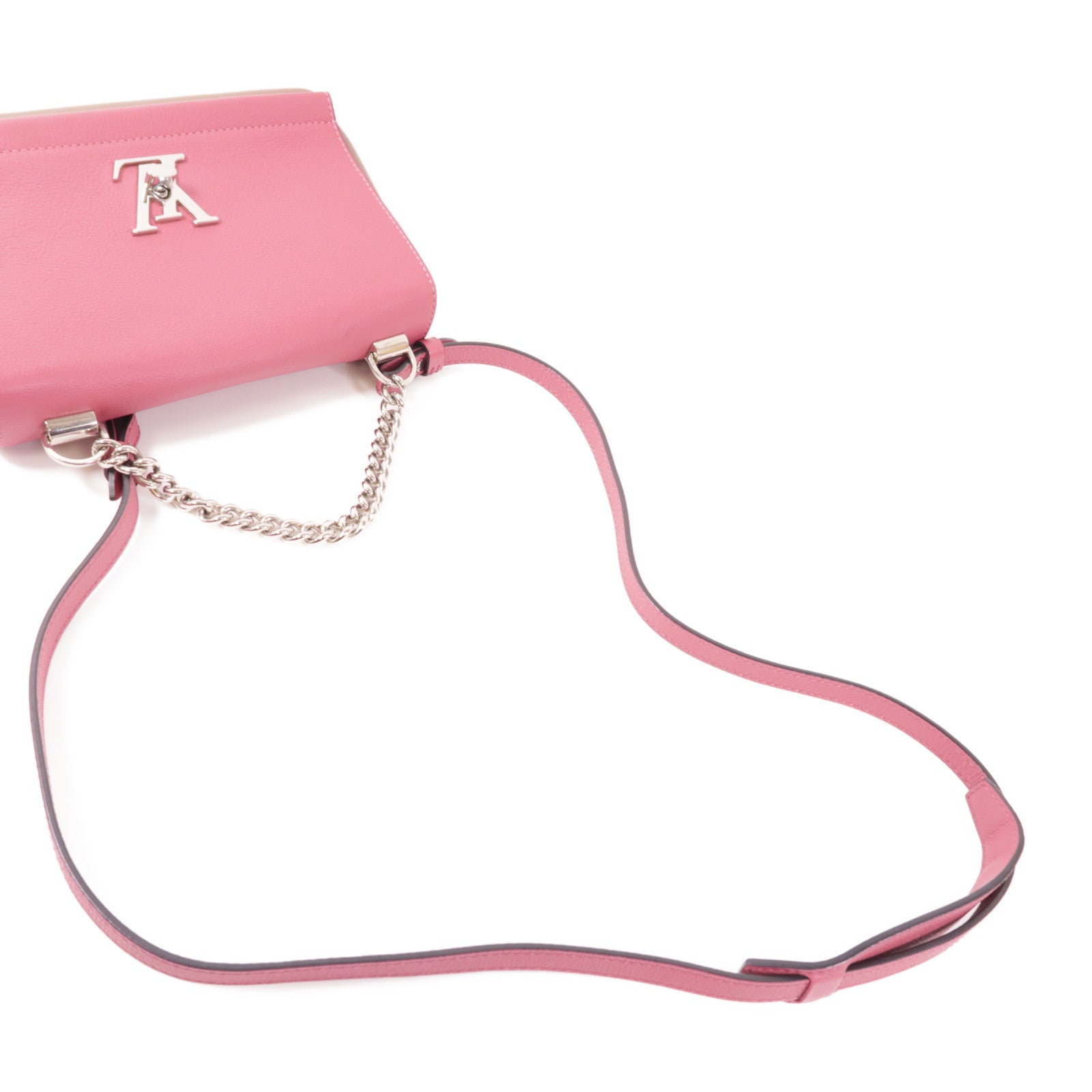 LOUIS VUITTON LV SHW Lockme II BB 2 Way Bag M54792 Calfskin Leather Pink/Brown