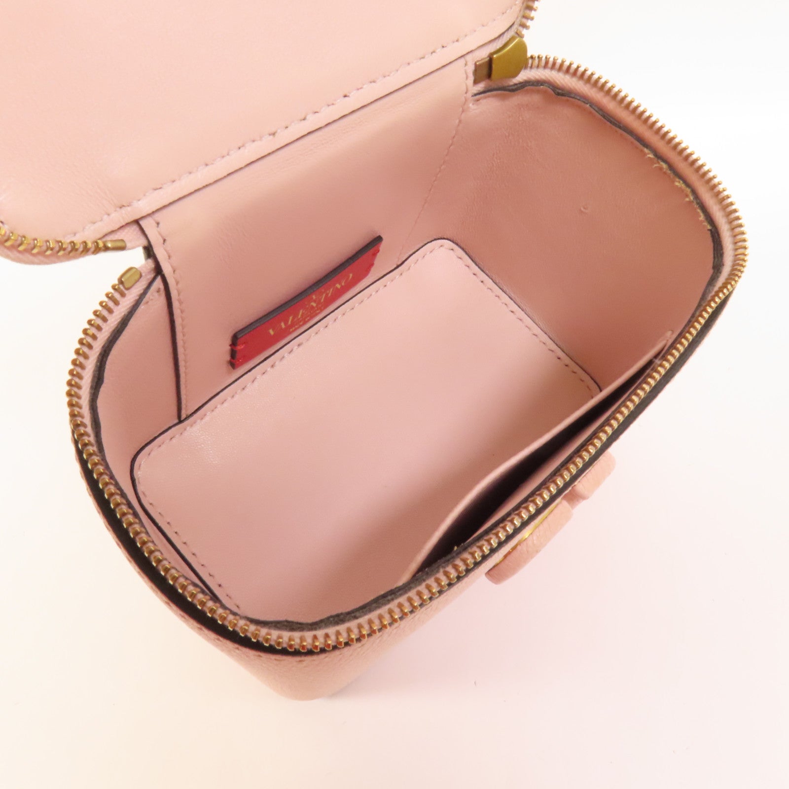 Valentino 牛皮皮革Garavani Vanity Case金扣手挽肩背兩用袋