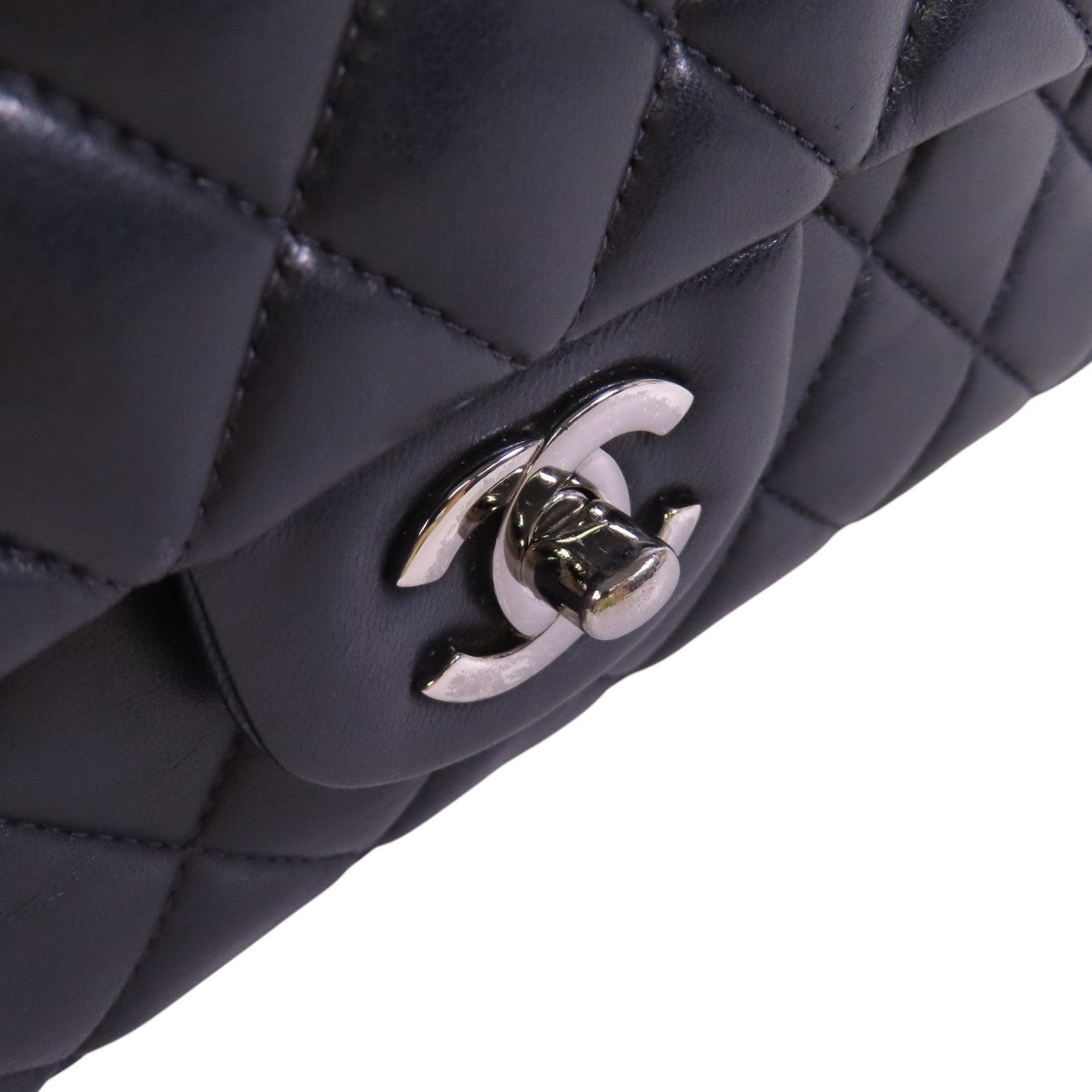 CHANEL 羊皮皮革Classic 25銀扣鏈帶肩背袋