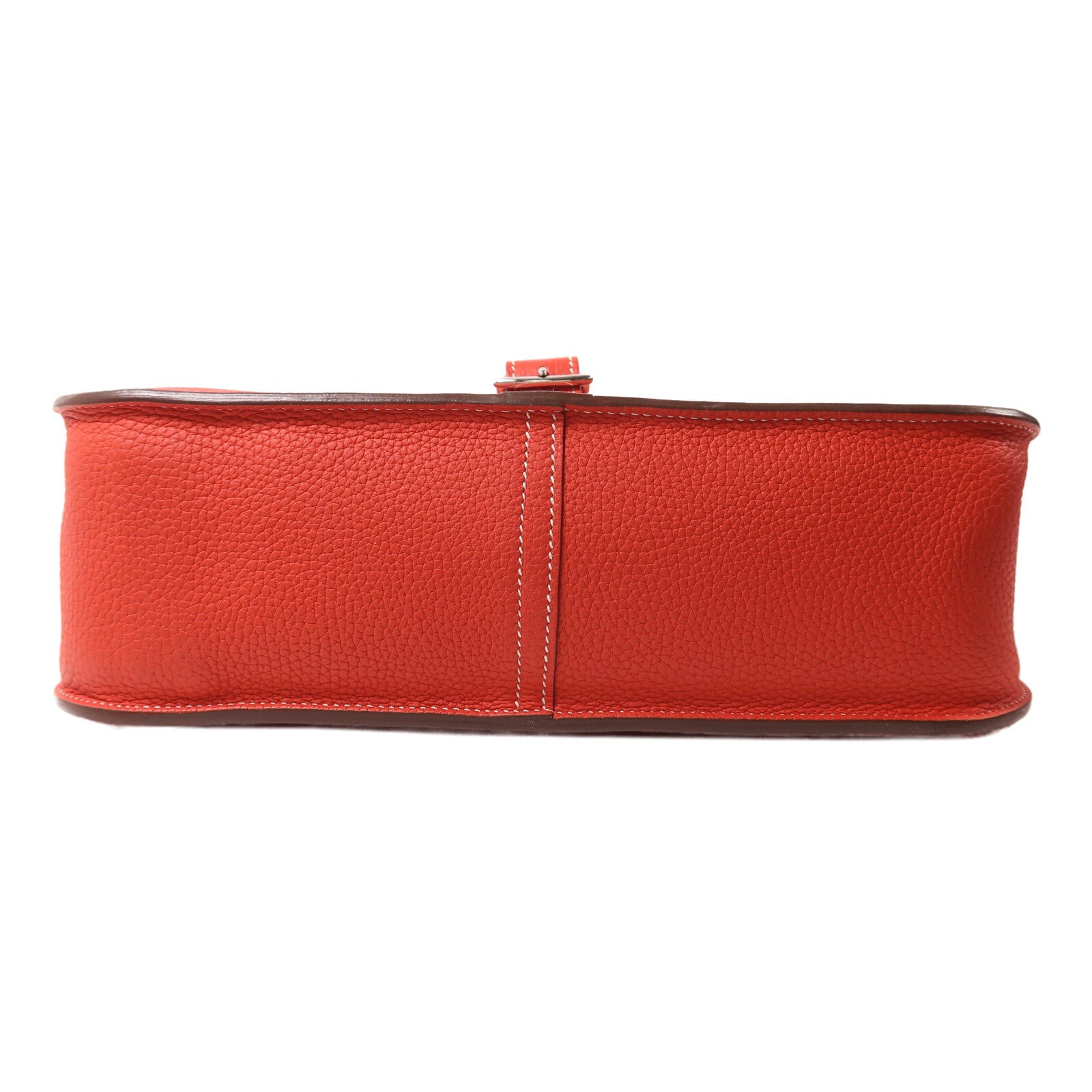 HERMES Clemence皮革Halzan 31手挽肩背兩用袋Rouge Tomato