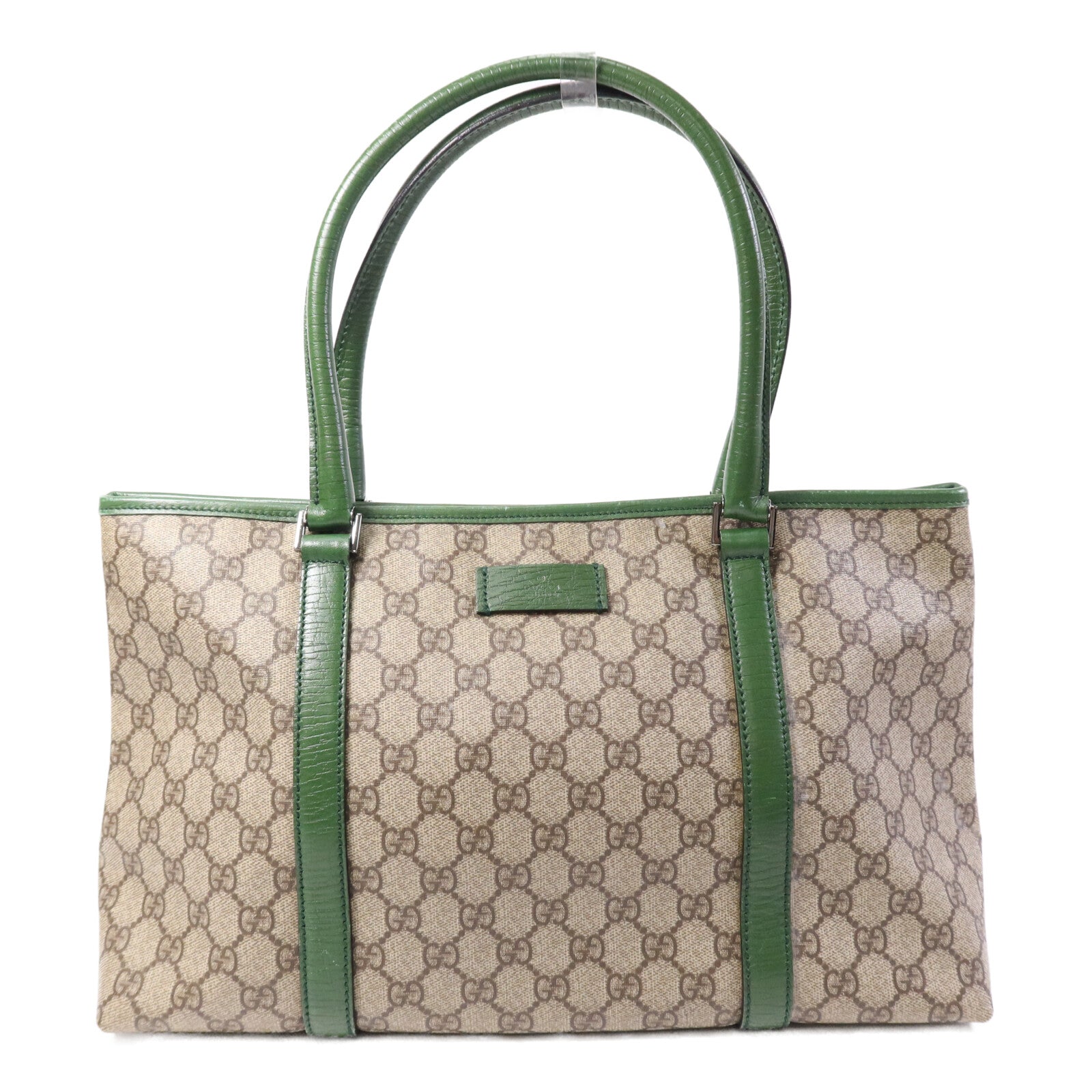 GUCCI GG帆布Tote Bag銀扣手挽袋