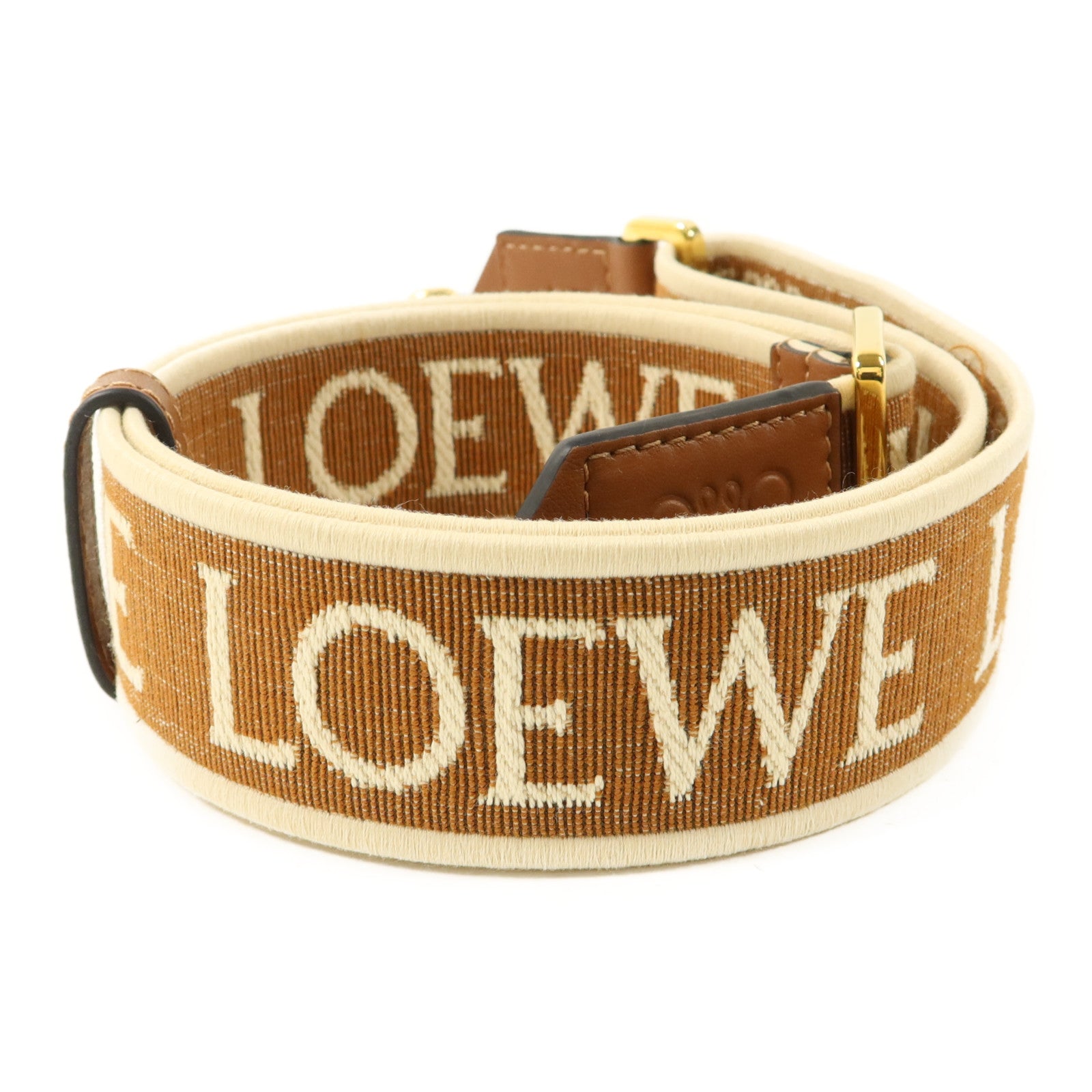 LOEWE 帆布/牛皮皮革Shoulder Strap肩帶